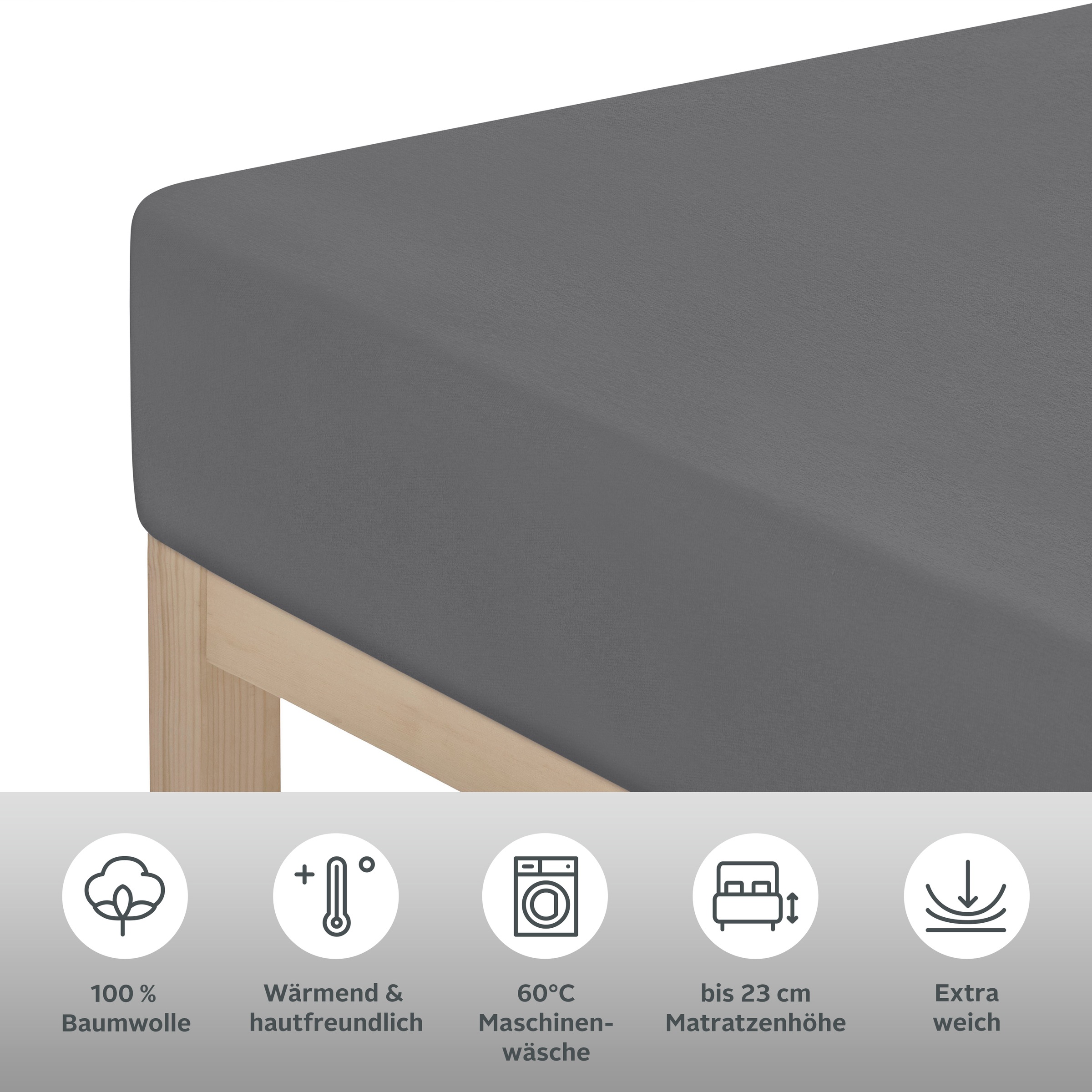 Thumbnail - OTTO home Spannbettlaken "Cremona Comfort" In Qualitäten: Baumwolle/Elasthan oder Biber, Matratzen bis 20 cm Höhe