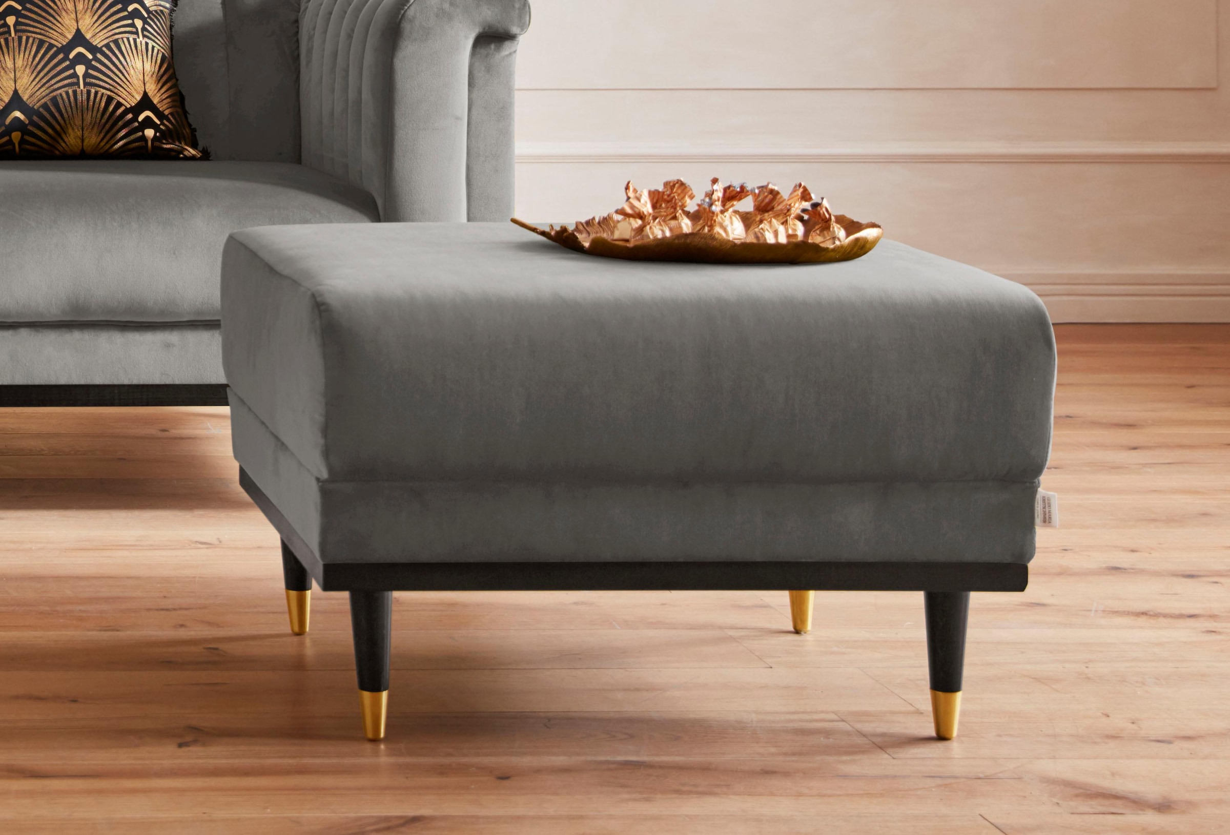 Home affaire Hocker "Chamby" mit Holzrahmen unten günstig online kaufen