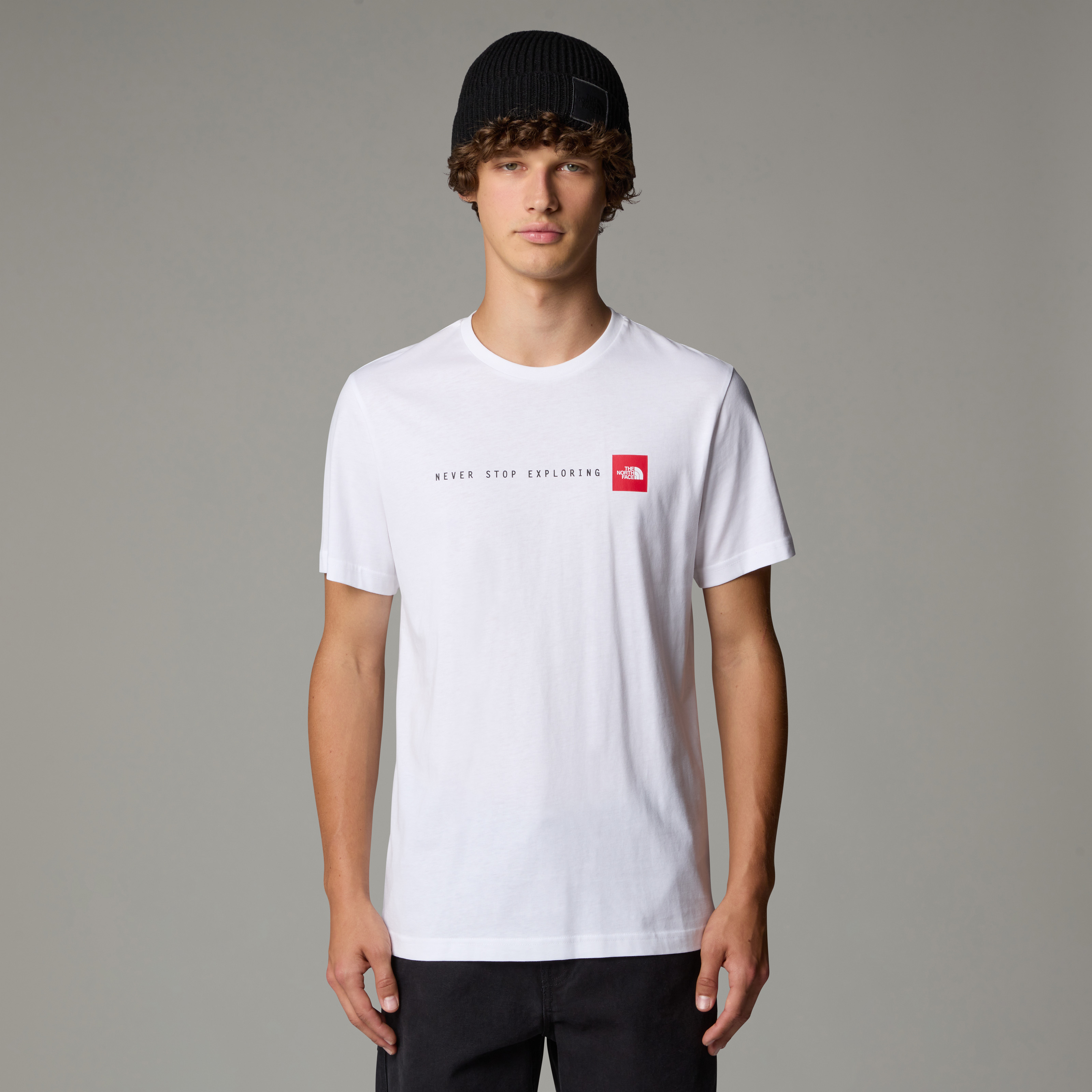 The North Face T-Shirt "M SS NEVER STOP EXPLORING TEE" mit Logodruck, Kurzarm-Design, aus Baumwolle, pflegeleicht