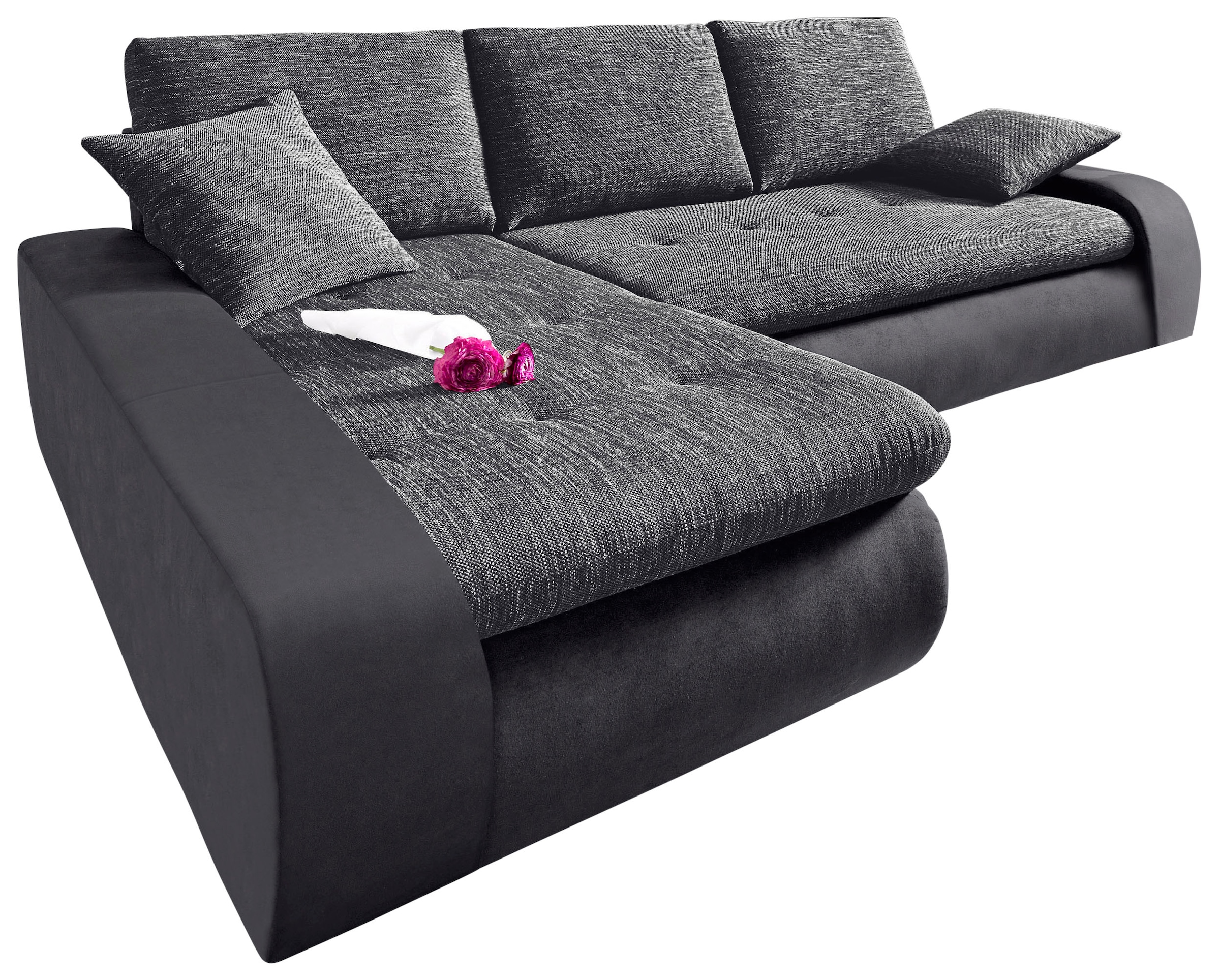 TRENDMANUFAKTUR Ecksofa "Indie, modern und bequem, Materialmix, L-Form", wa günstig online kaufen