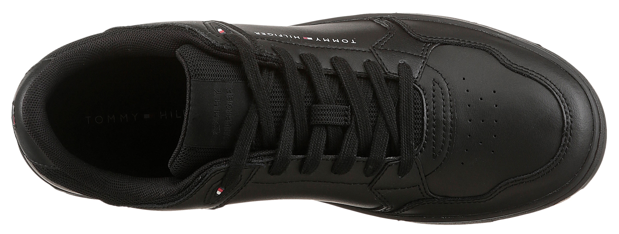 Tommy Hilfiger Sneaker »TH BASKET CORE LITE LTH MIX«, Freizeitschuh, Halbschuh, Schnürschuh mit Logoschriftzug