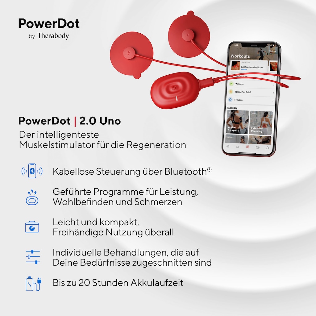 Therabody EMS-Gerät »PowerDot UNO RED 2.0 Muskelstimulator«