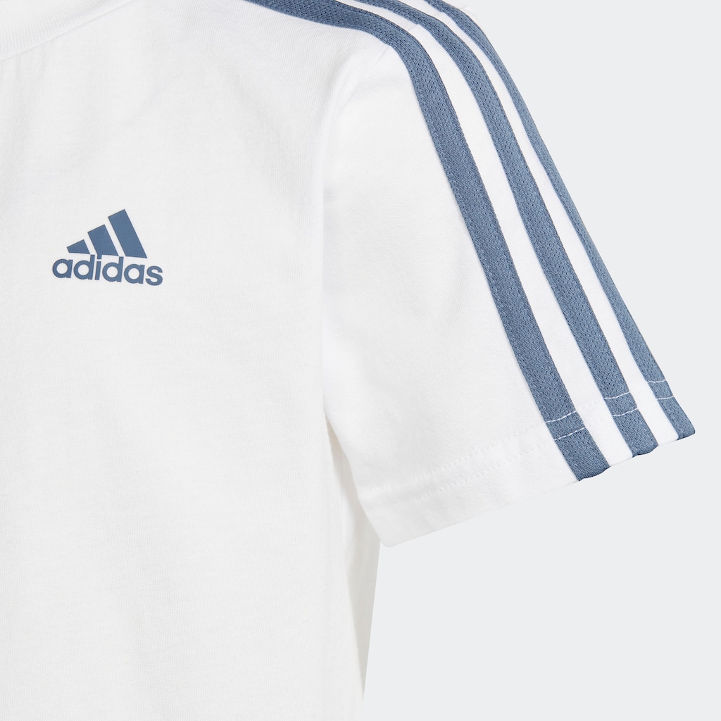 adidas Sportswear Trainingsanzug »ESSENTIALS 3STREIFEN SET AUS UND SHORTS«, (2 tlg.)