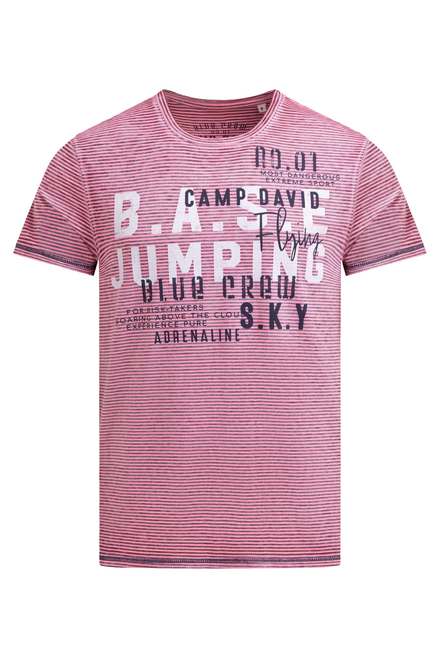 CAMP DAVID Rundhalsshirt mit Ausbrenner-Effekten