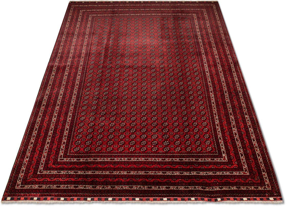 Wollteppich »Buchara Teppich handgeknüpft rot«, rechteckig