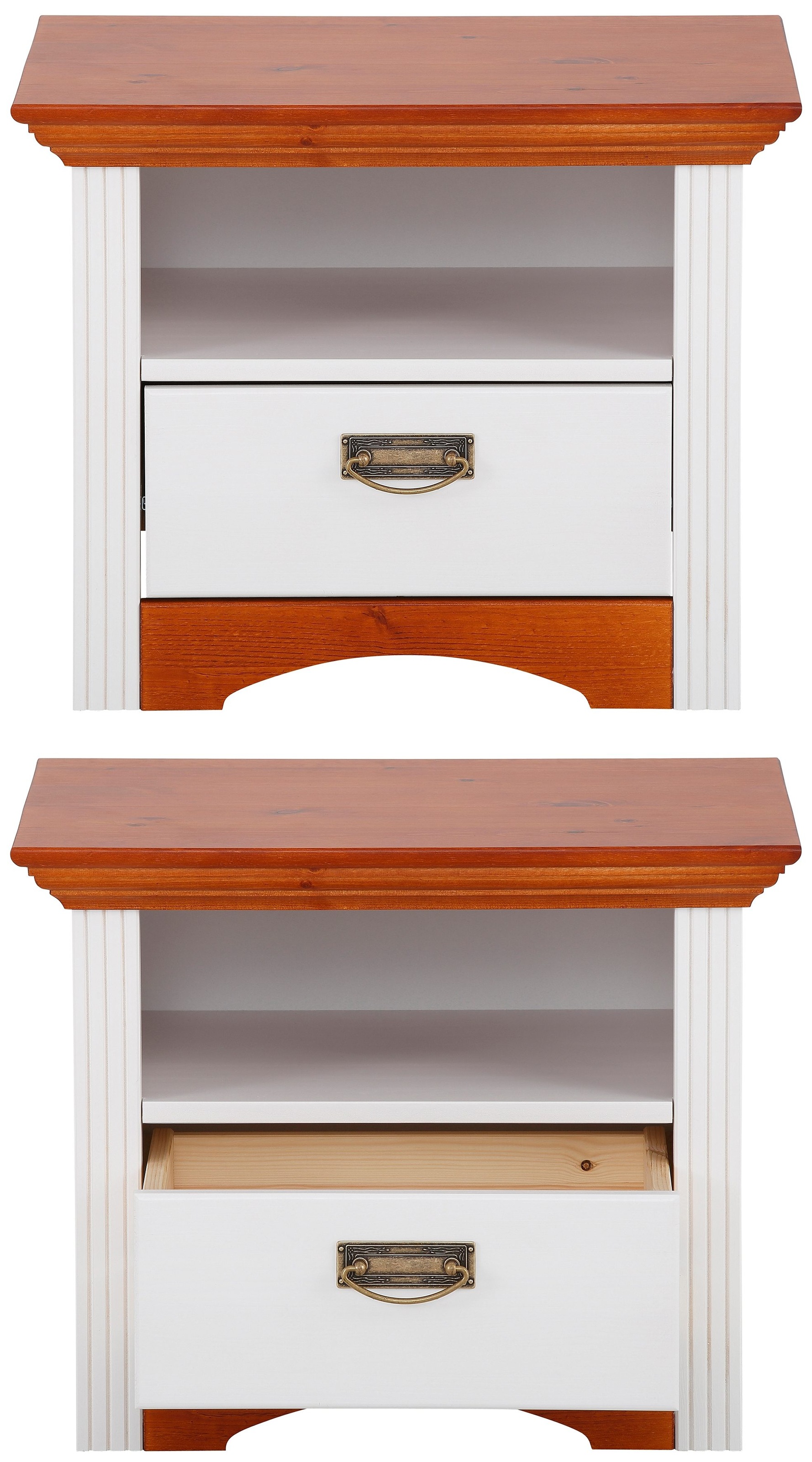 Home affaire Schlafzimmer-Set »"Konrad", komplettes Schlafzimmer mit großem Schrank«, (Set, 4 tlg., Kleiderschrank 5 türig mit Schubladen, 2 Nachttische, Bett 180x200cm), mit 5-trg. Kleiderschrank, Bett 180/200 cm und 2 Nachttischen