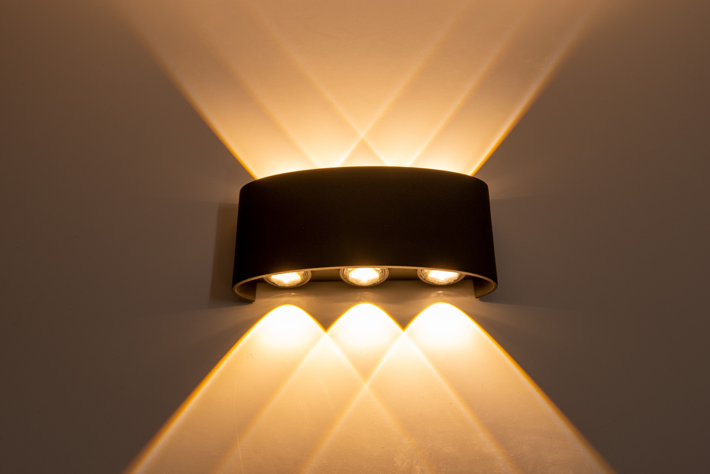 näve LED Außen-Wandleuchte »Auron« LED-Modul 1 Stk. Warmweiß anthrazit, geschwungene Form, Lichtaustritt nach oben und unten, IP54