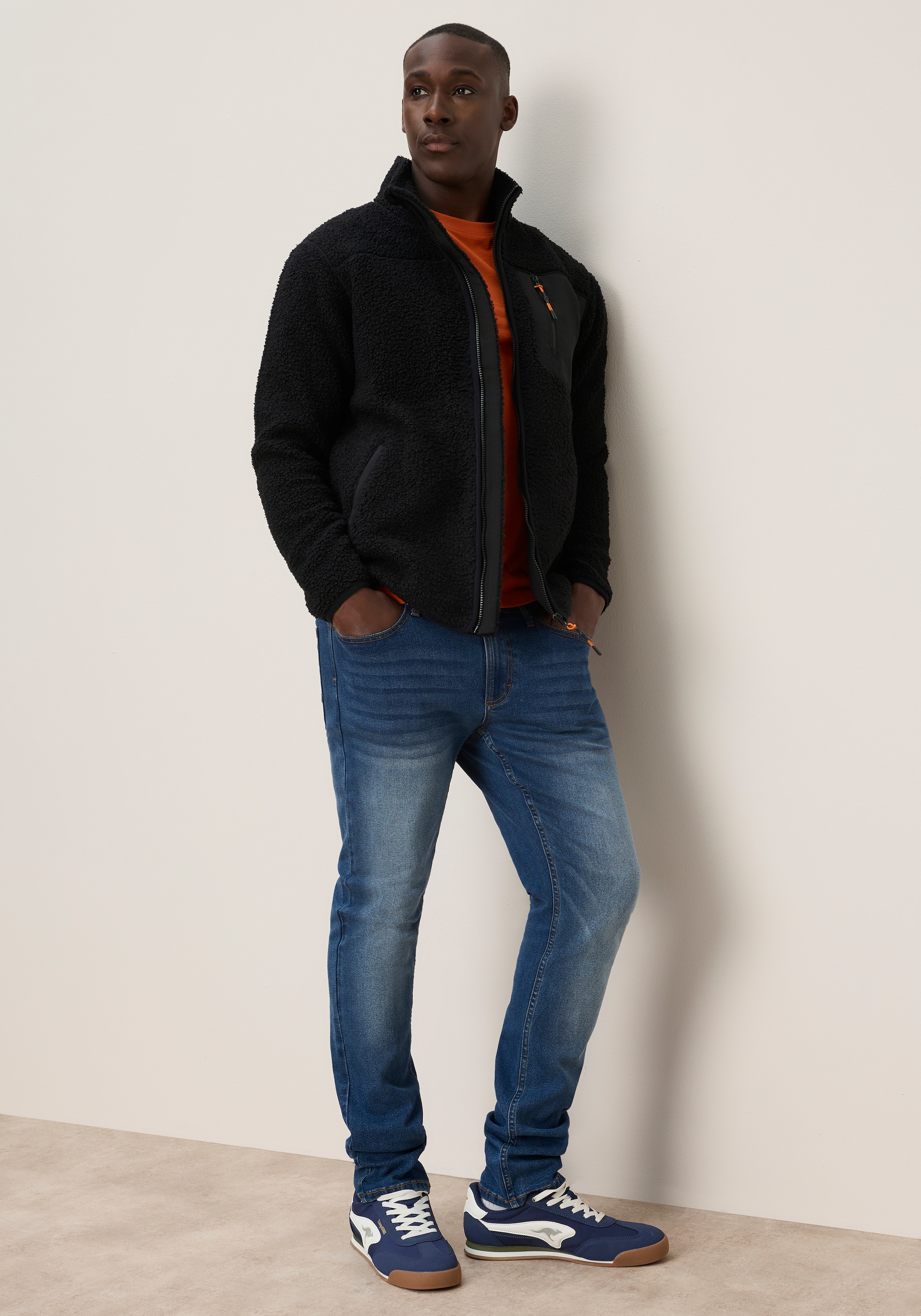 KangaROOS Fleecejacke Teddy Fleece Jacke mit  Brusttaschen für den Übergang