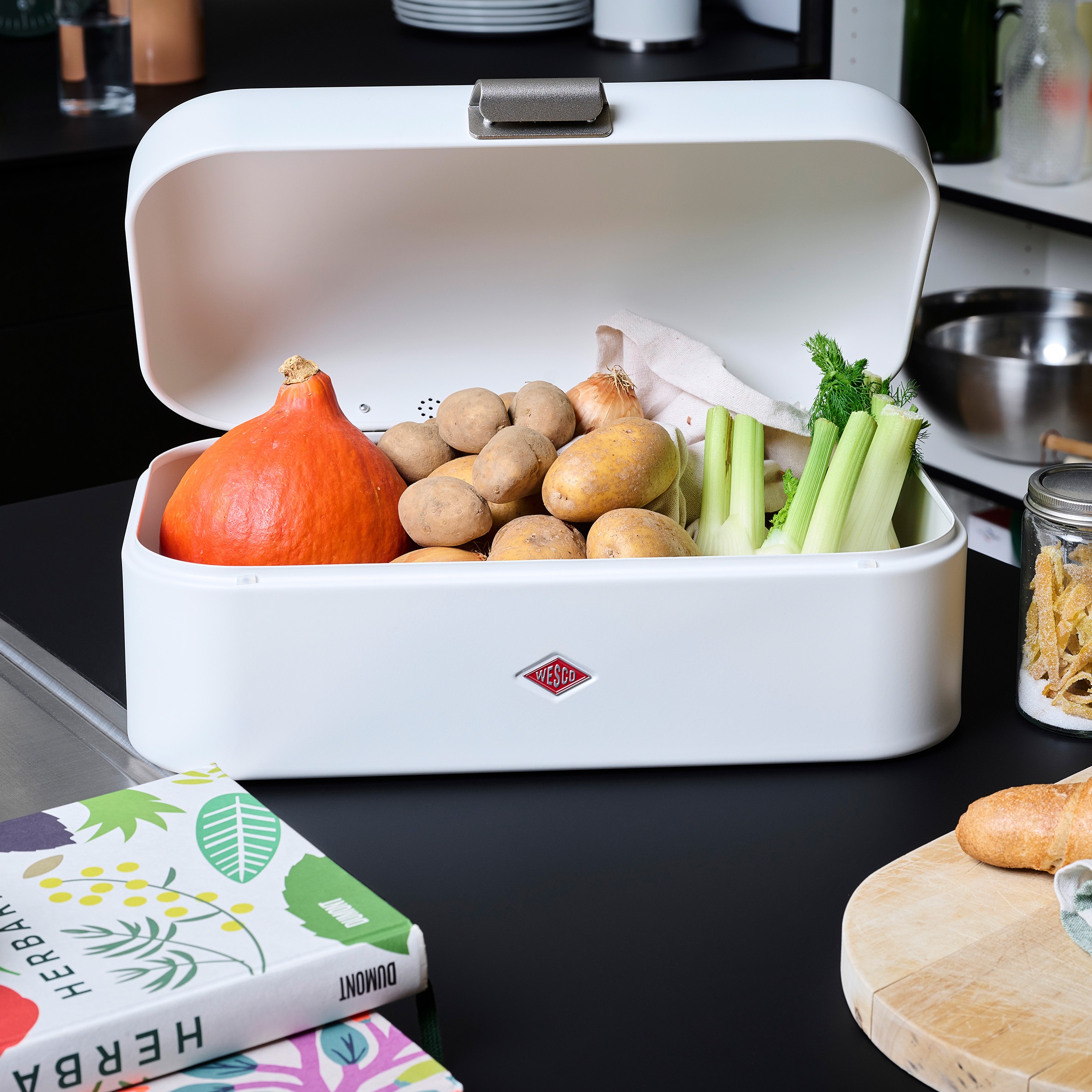 WESCO Brotkasten "Grandy" 1 Stk. tlg. Metallscharniere/Gummistopper Deckel+ günstig online kaufen