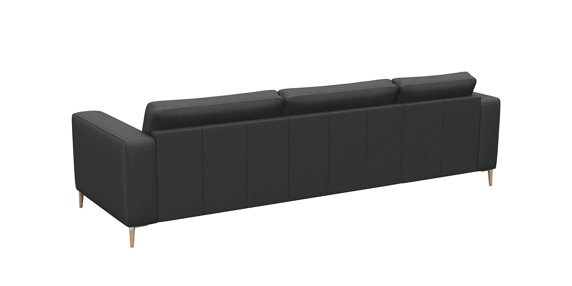 FLEXLUX Ecksofa »Fiore, Sitzaufbau mit hochwertigem Kaltschaum für mehr Sitzkomfort«, breite Armlehnen, L-Form, Füße Alu+ Eiche