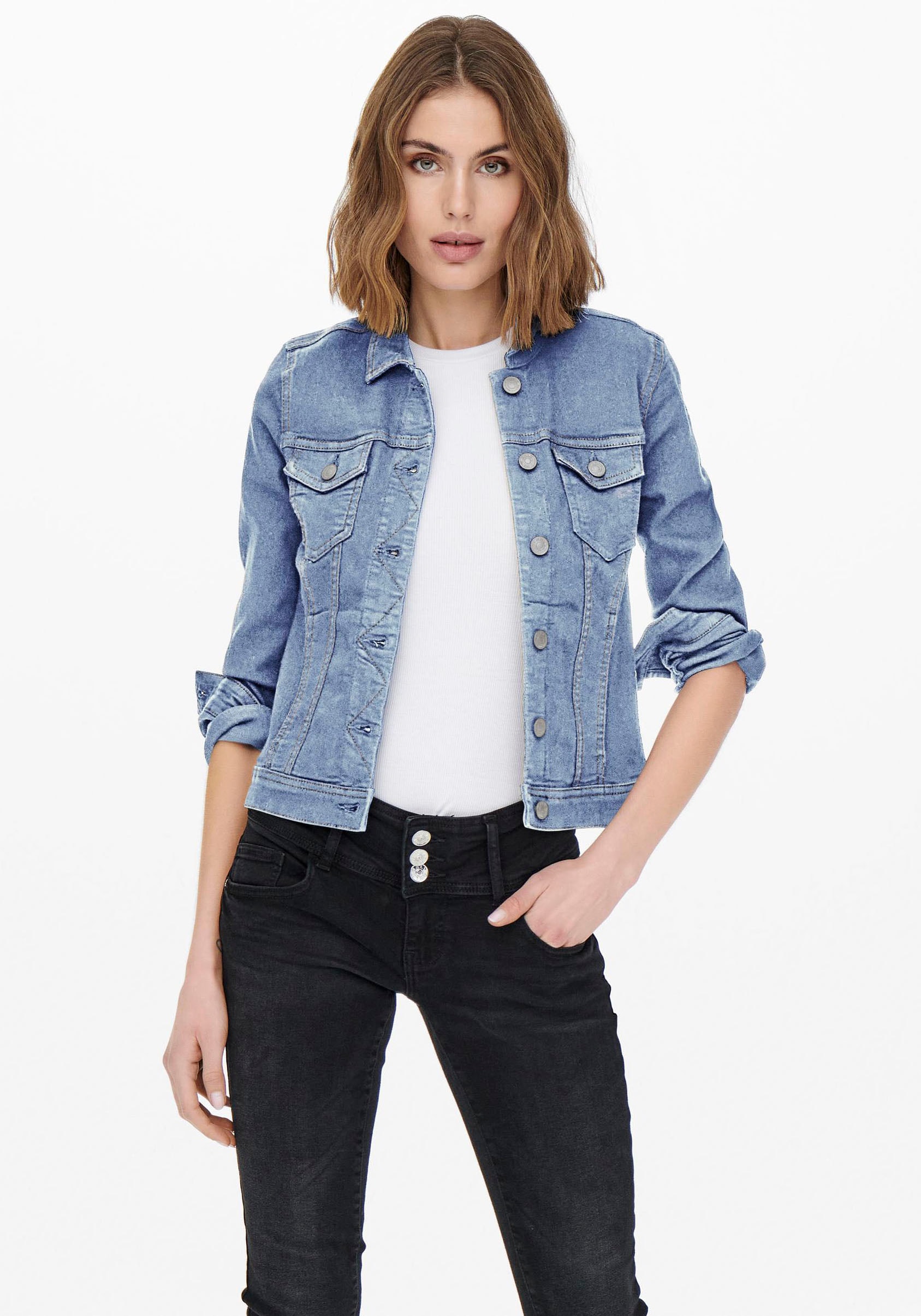 ONLY Jeansjacke "ONLWONDER DNM JACKET NOOS", kurze, modische Form