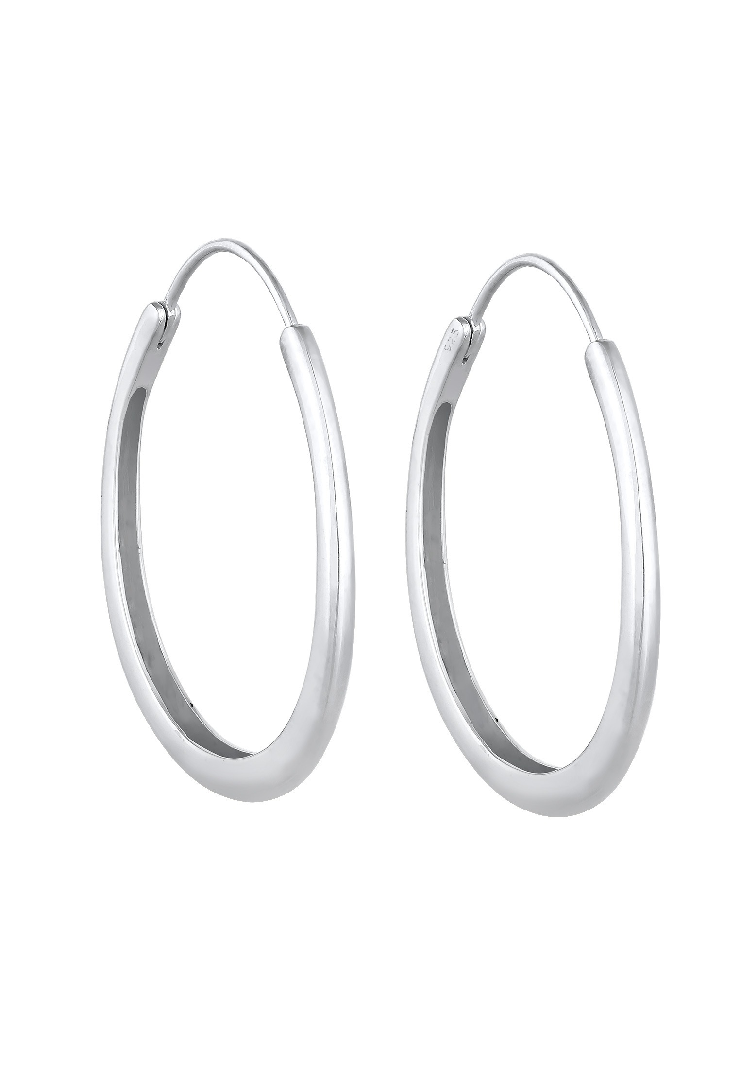 Elli Paar Creolen »Creolen Hänger Oval Geo Basic Trend Big 925 Silber«