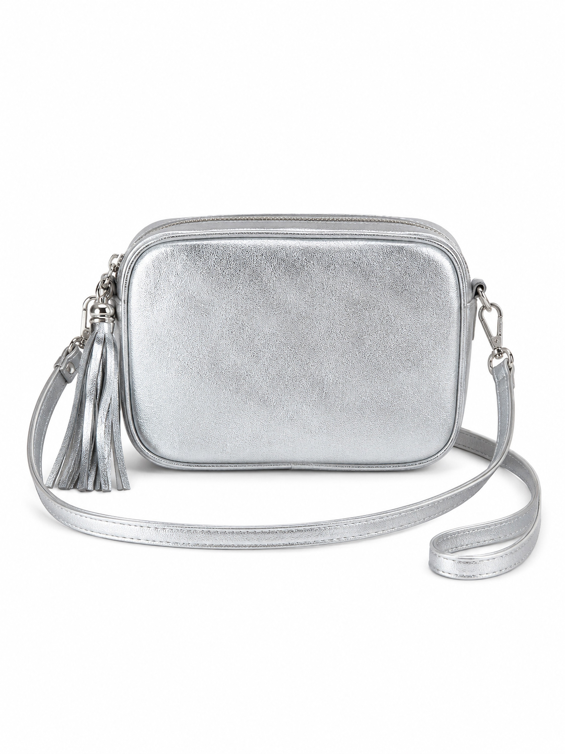 COLLEZIONE ALESSANDRO Umhängetasche »Silber« metallic Leder mit Quaste