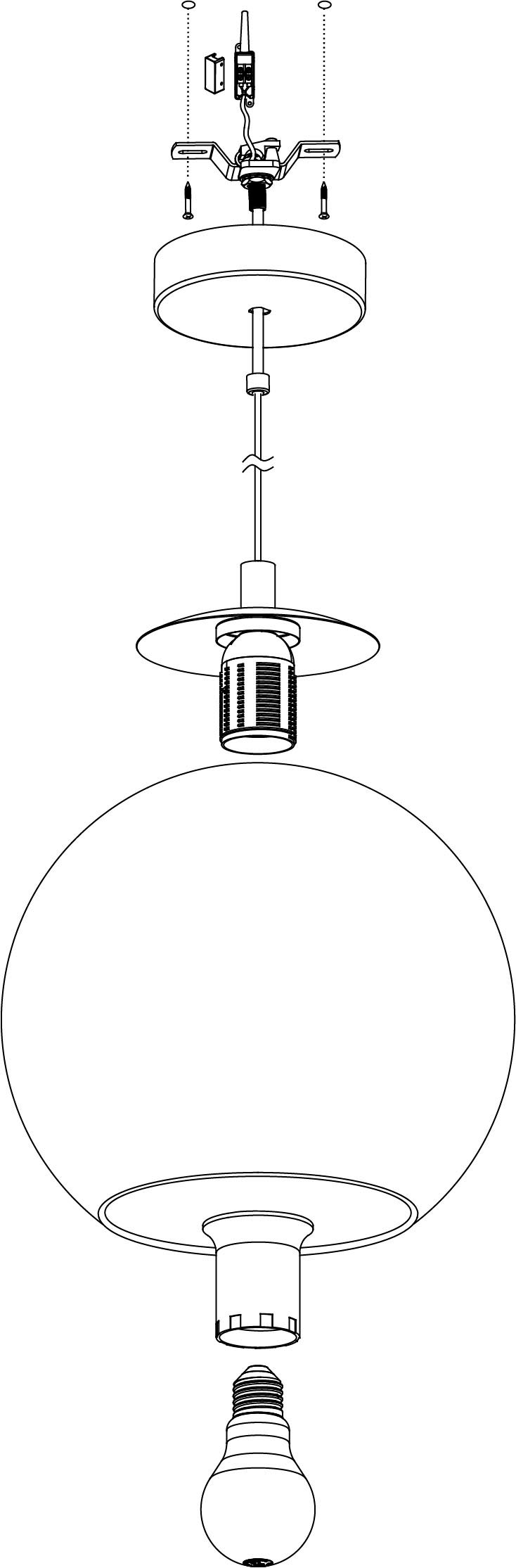 EGLO Pendelleuchte »ALBARACCIN«, 1 flammig-flammig, schwarz / Ø27 x H110 cm / Pendellampe - Esstischlampe / Wohnzimmer