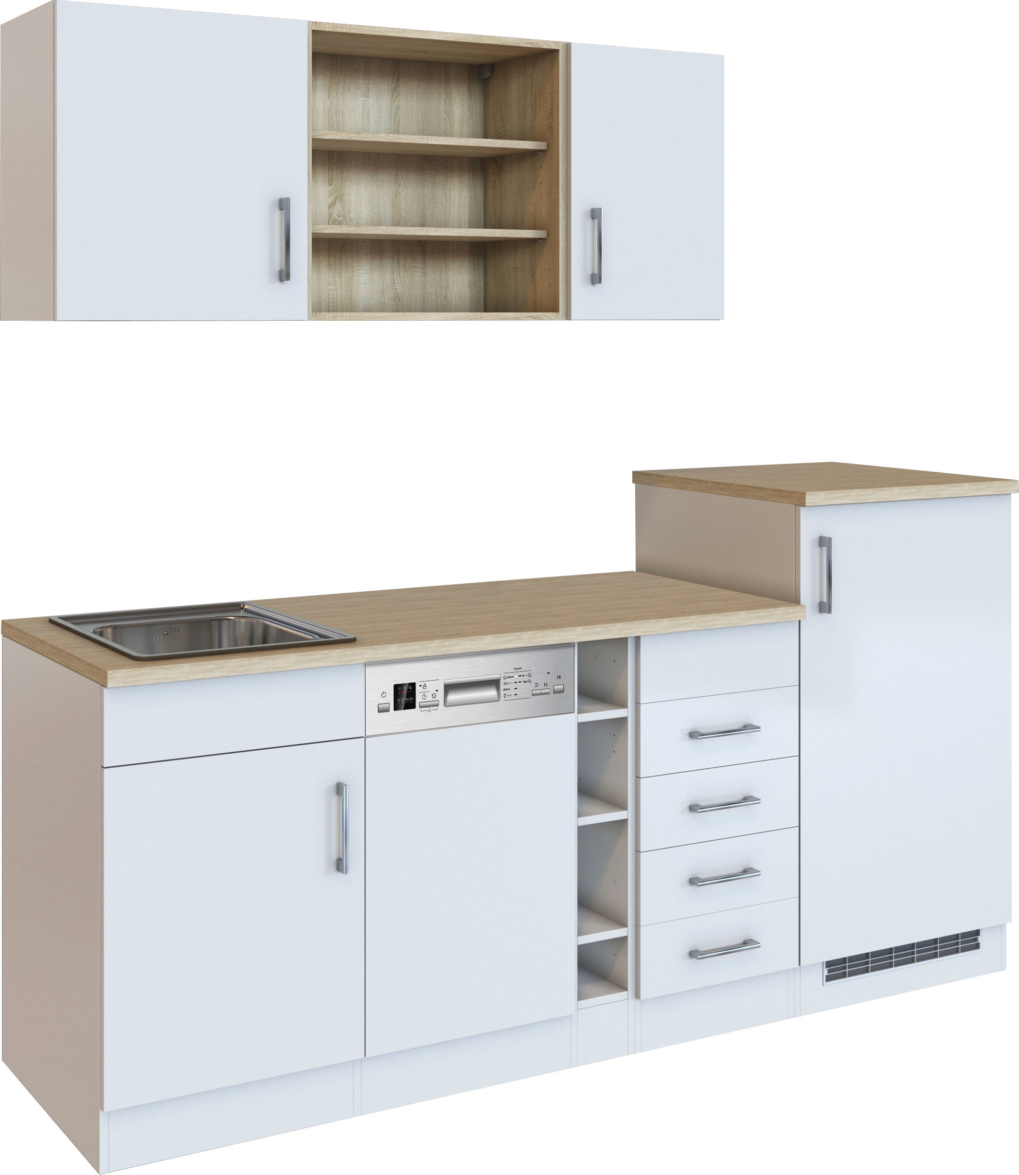 KOCHSTATION Küche »KS-Mali«, Breite 210 cm, mit E-Geräten