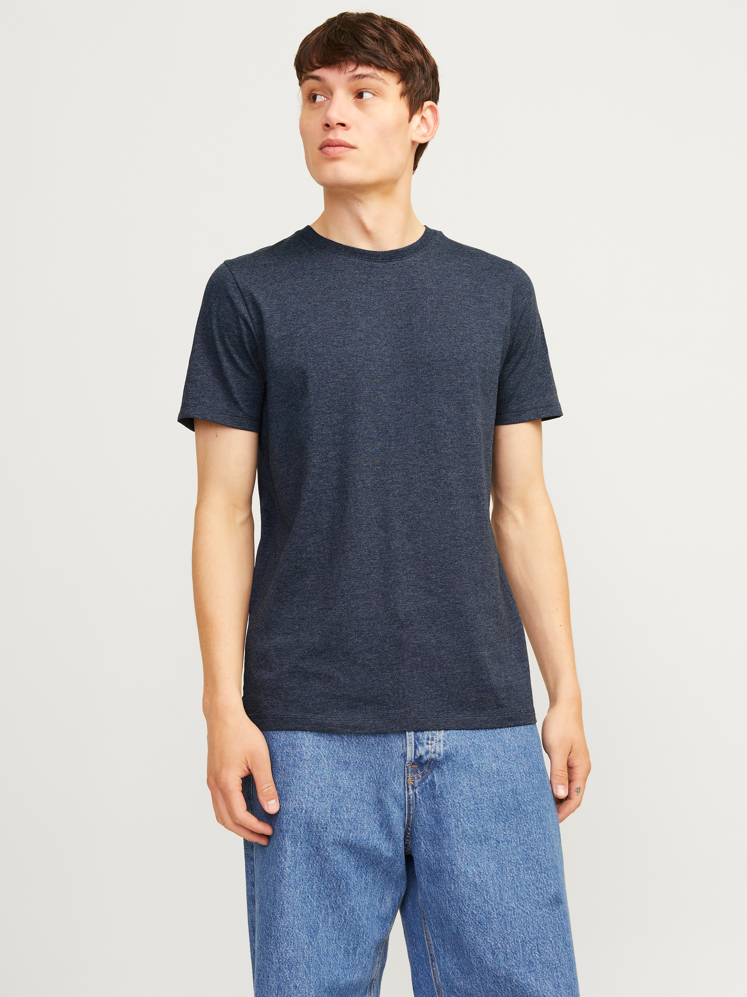 Jack & Jones "JJEORGANIC MELANGE TEE SS O-NECK NOOS" Baumwollmischung, regular fit