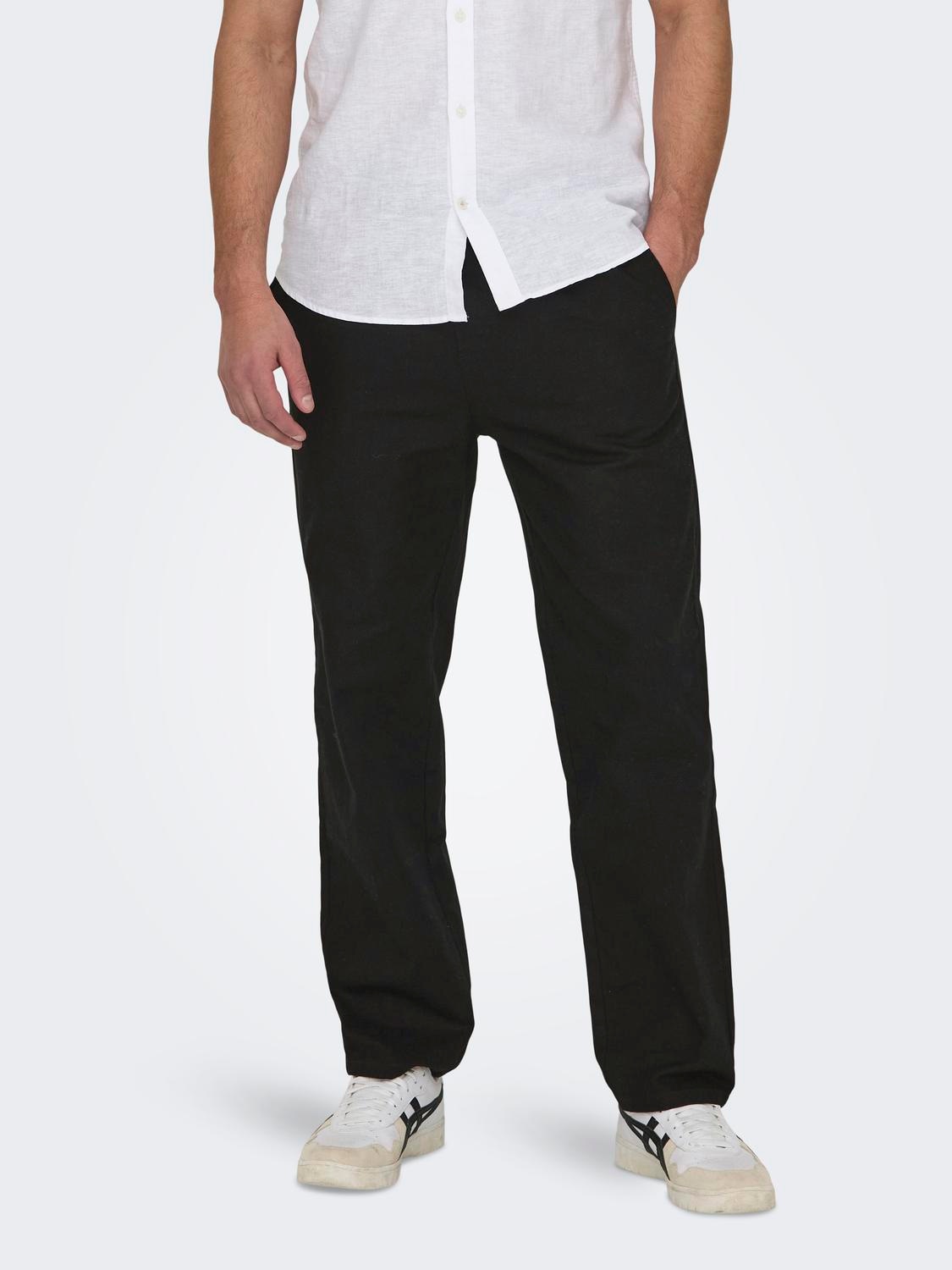 ONLY & SONS Schlupfhose "ONSSINUS LOOSE 0007 COT LIN PANT NOOS" Baumwolle mit Leinen, locker geschnitten