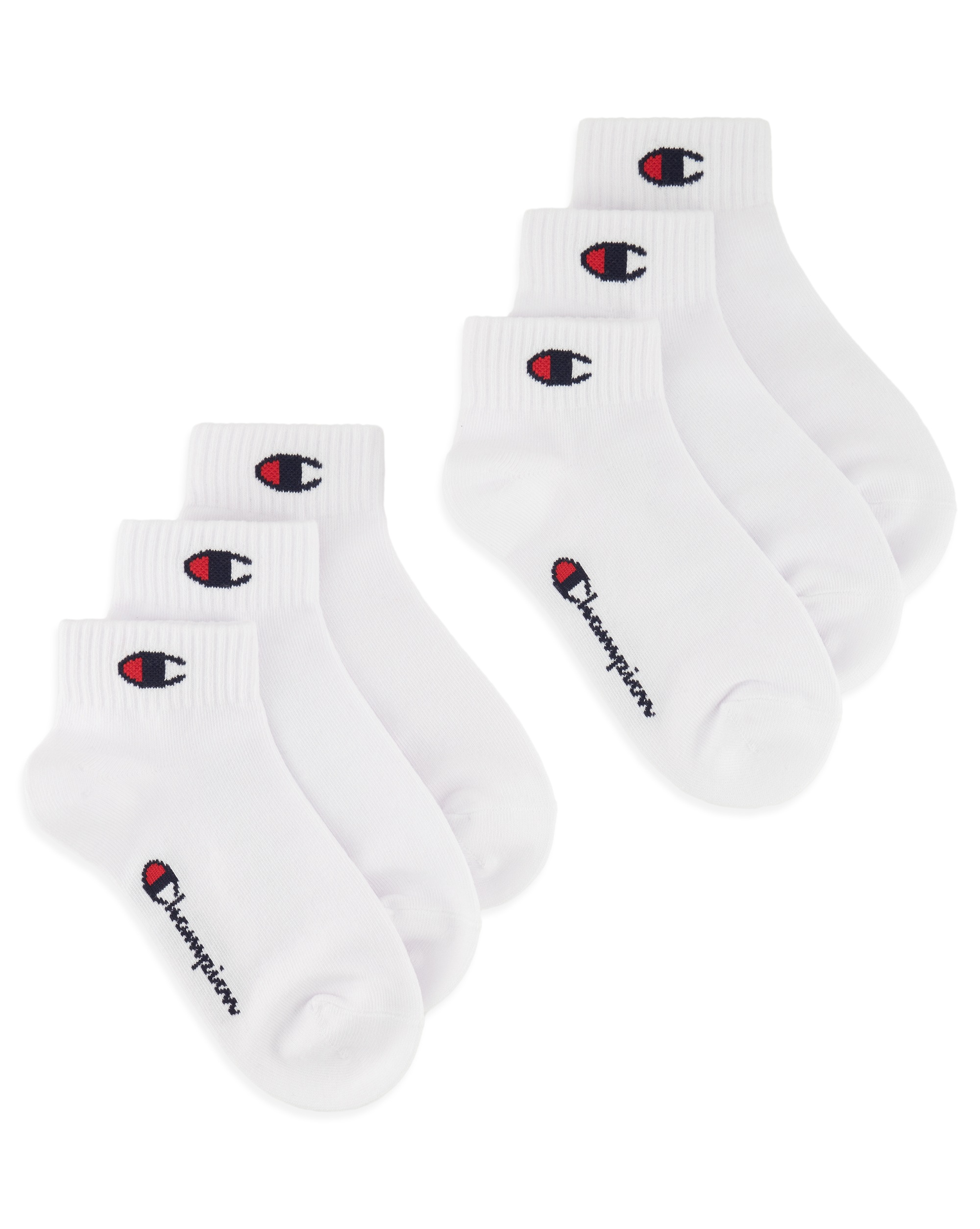 CHAMPION Mädchen Kurzsocken "6 Pack Quarter Socks", Gr. 31wht, wht, wht, wht, wht, wht, ns, Baumwollmischung, Socken, für sportive Aktivitäten,