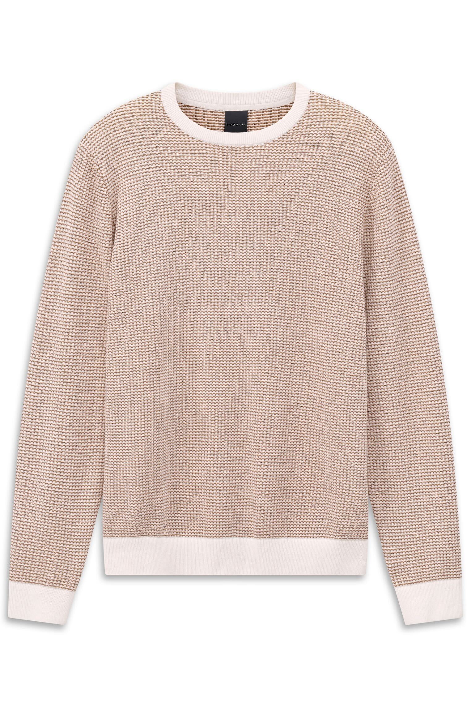 bugatti Rundhalspullover "Regular Fit" aus reiner Baumwolle günstig online kaufen