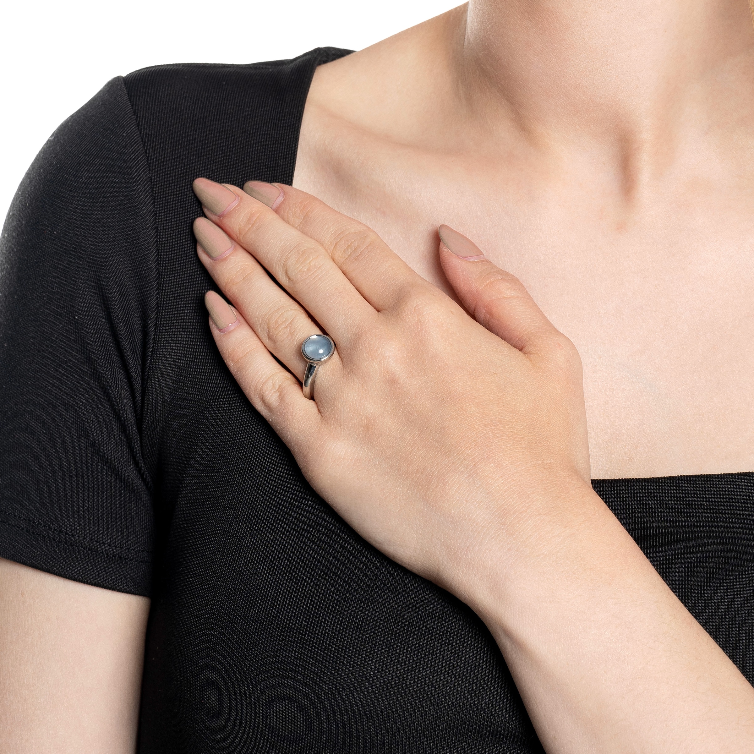 LEONARDO Fingerring »Ring Bea grey blue, 024359, 024360, 024361, 024362«, mit Glasstein - mit Perlmutt