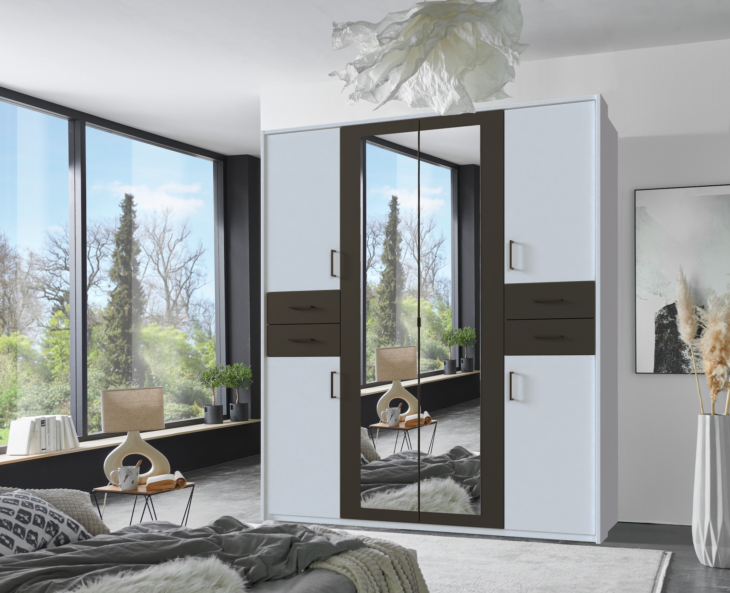 Wimex Drehtürenschrank »Vegas« inklusive Passepartout-Rahmen, mit Spiegeltüren und Schubladen