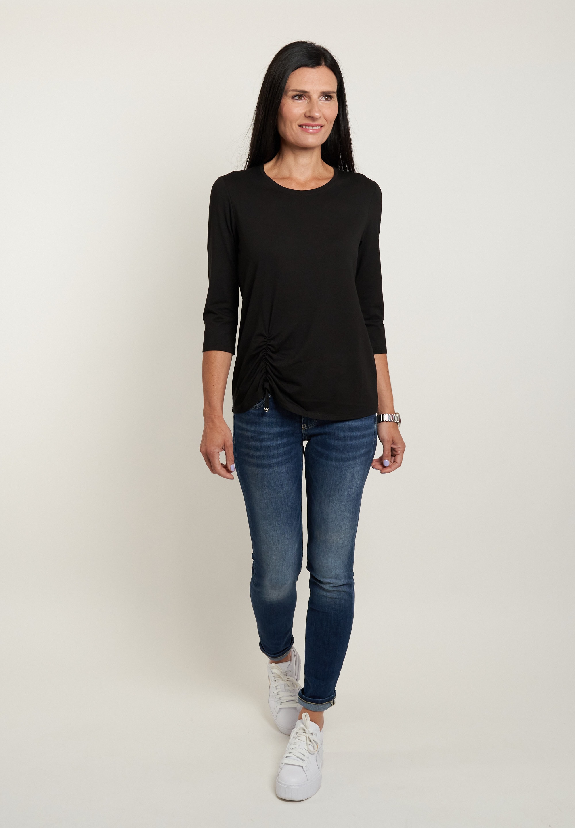 Seidel Moden 3/4-Arm-Shirt, mit Raff-Detail vorne - MADE IN GERMANY günstig online kaufen