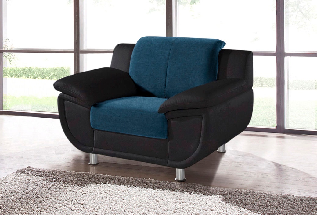 TRENDMANUFAKTUR Sessel "Rondo 3, Loungesessel, Breite 121cm" wahlweise mit komfortablem Federkern, mit extra breiten Armlehnen