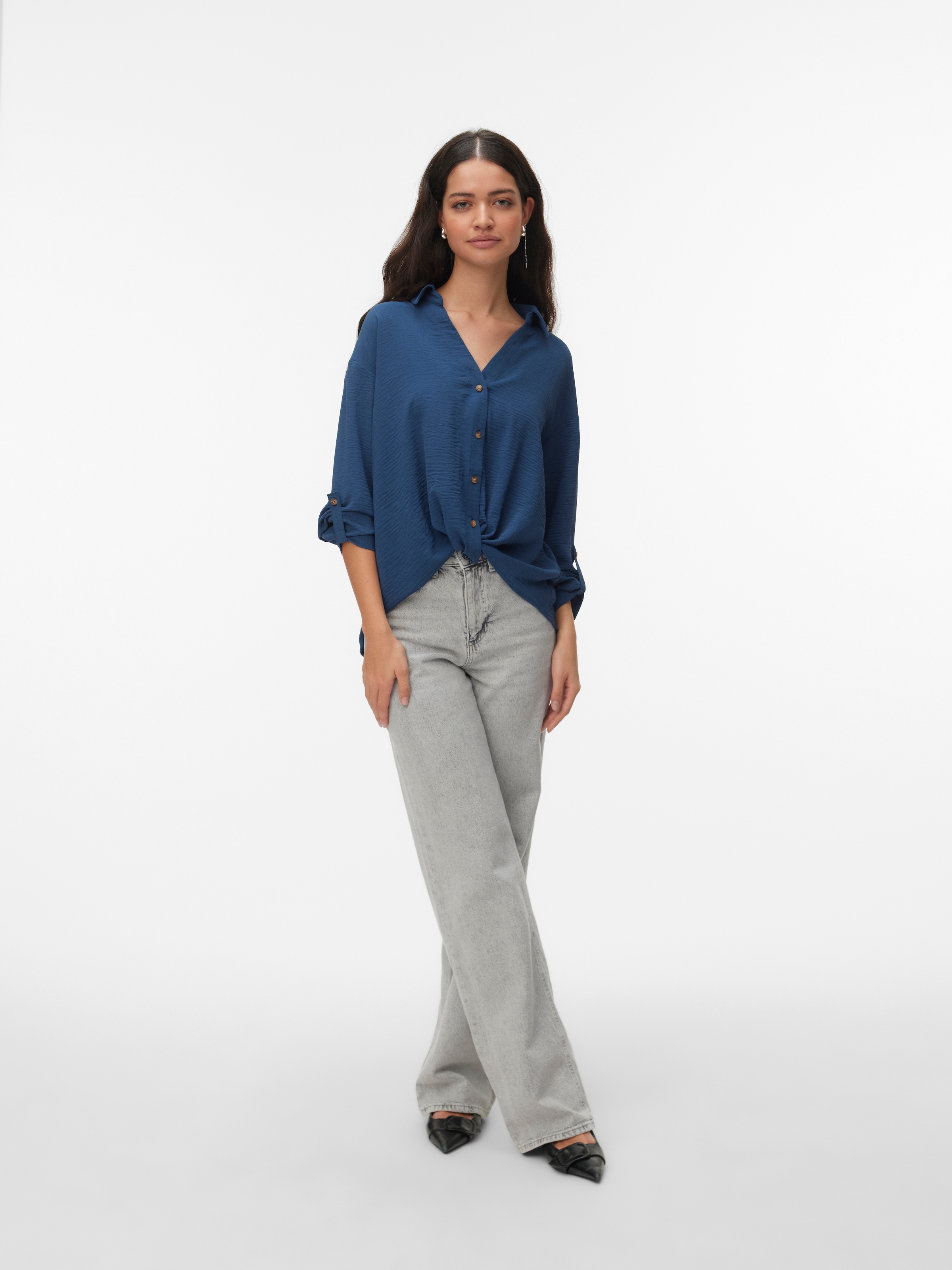 Vero Moda Hemdbluse »VMIZZY LS DETAIL SHIRT WVN BTQ GA« mit geknoteter Front