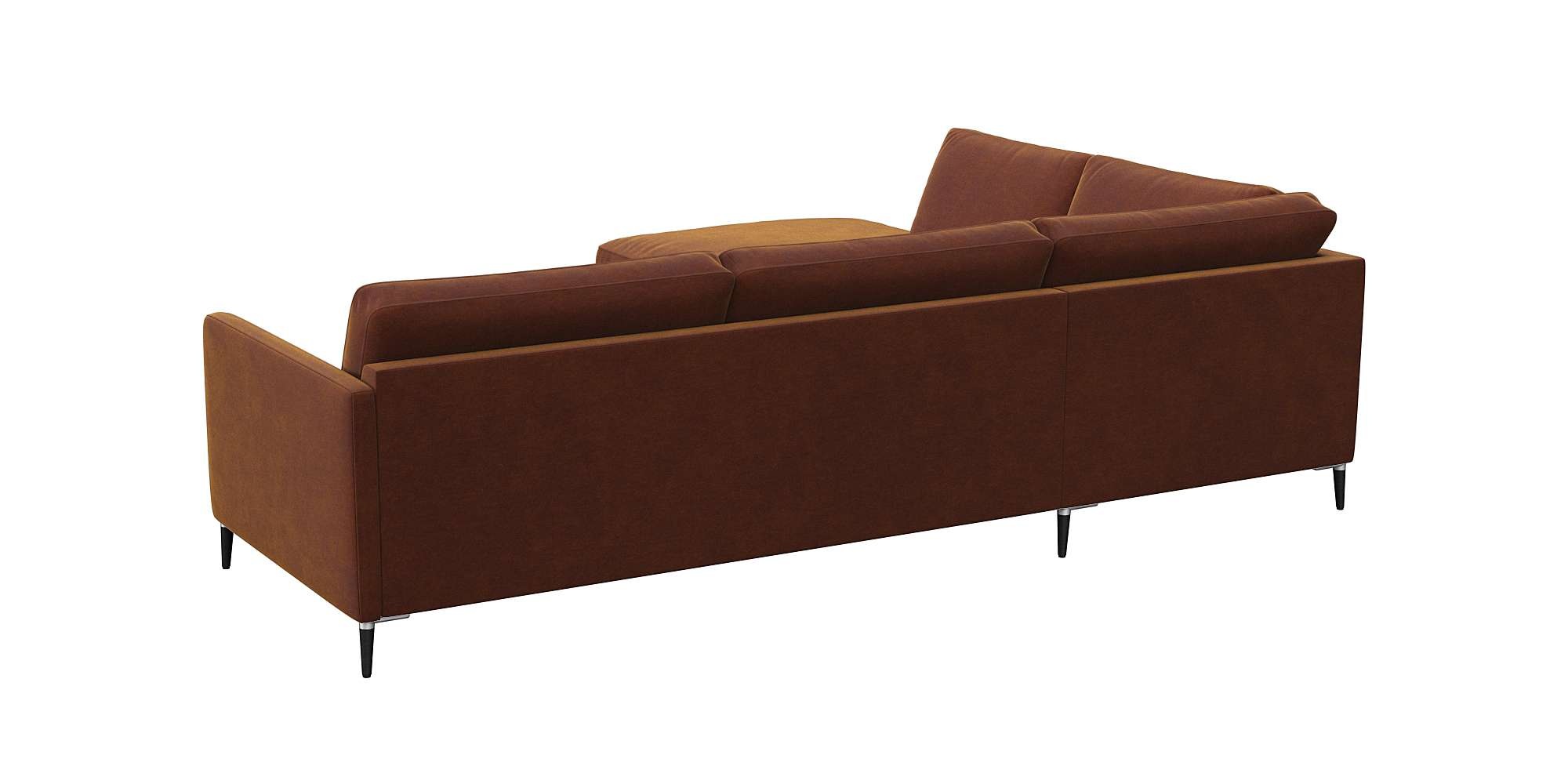 FLEXLUX Ecksofa »Fiore, L-Form«, schmale Armlehnen, Kaltschaum, Füße Alu+schwarz