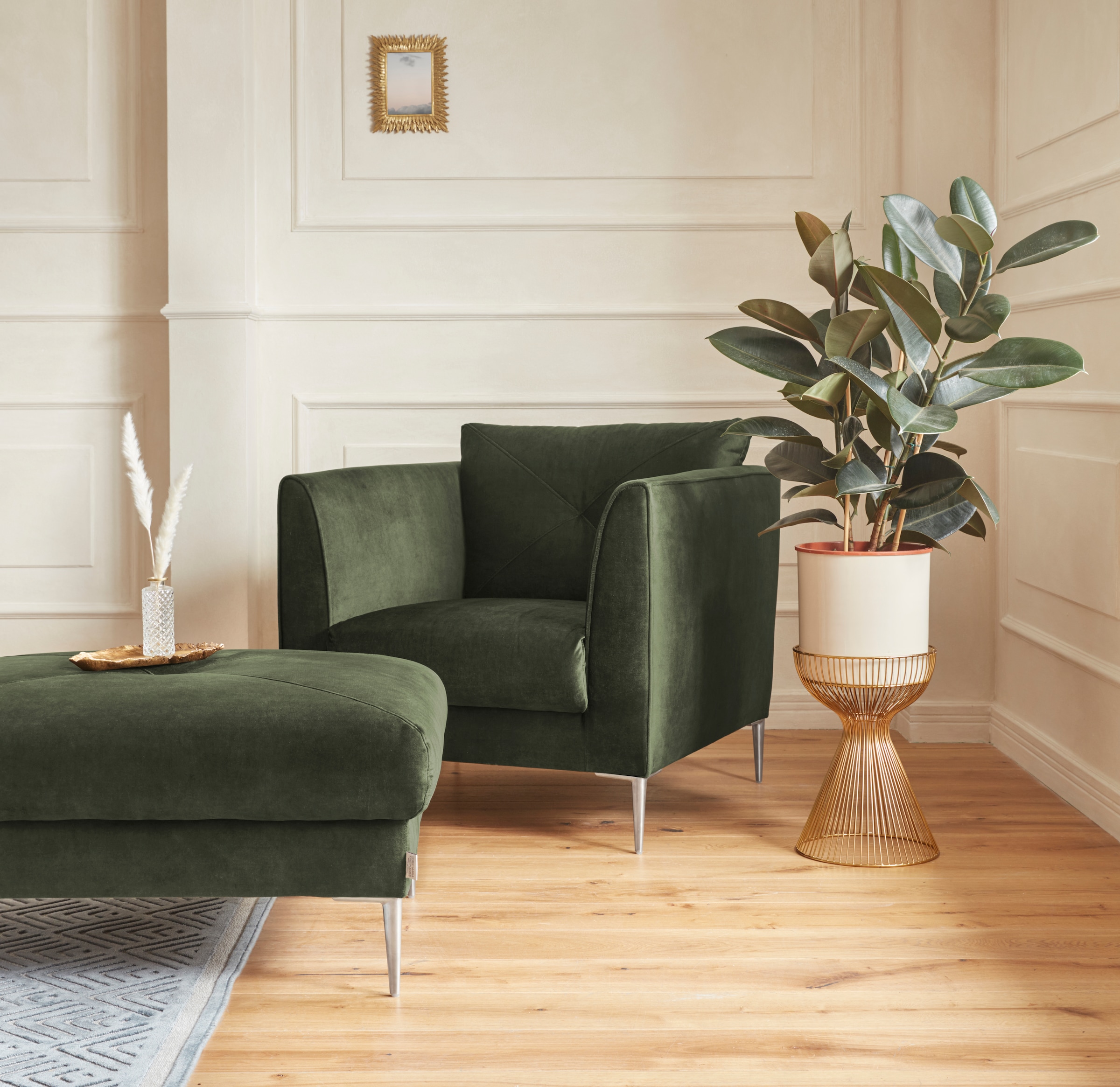 Guido Maria Kretschmer Home&Living Sessel »Chilltime, Loungesessel«, mit eleganter Kreuznaht im Rückenkissen