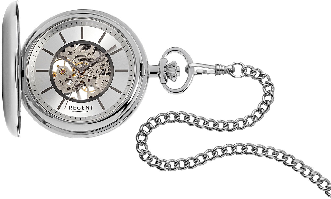 REGENT Damen Taschenuhr "P769", silber, Taschenuhren, Herrenuhr, Handaufzug, Acrylglas