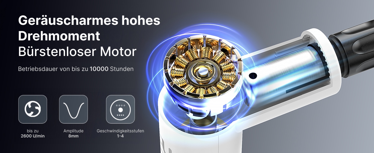 Renpho Massagepistole »Renpho Extend Massage Gun C004« Inkl.Verlängerungsgriff für schwer zu erreichende Stellen