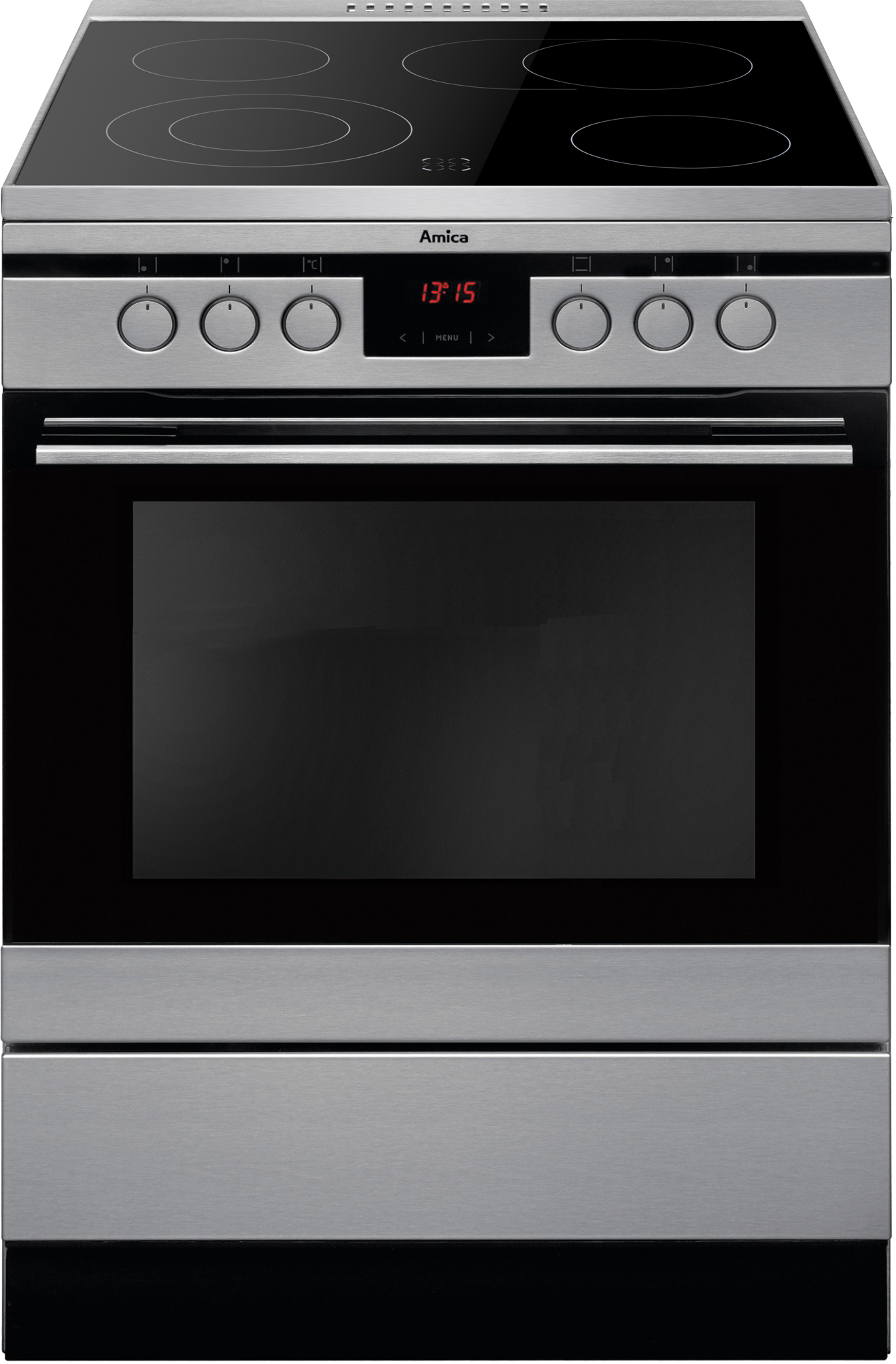 Amica Elektro-Standherd »SHC 11675/1 E«, mit 2-fach-Teleskopauszug, Simple Steam Reinigungsfunktion, Ofen mit 11 Programmen und zweistufig ausziehbaren Backblechschienen.