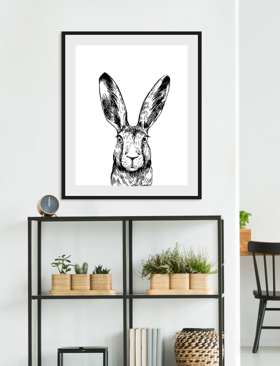 queence Bild "Matias", Hase-Hasen-Schwarz-Weiß-Kunst-Haustiere, (1 St.), HD günstig online kaufen