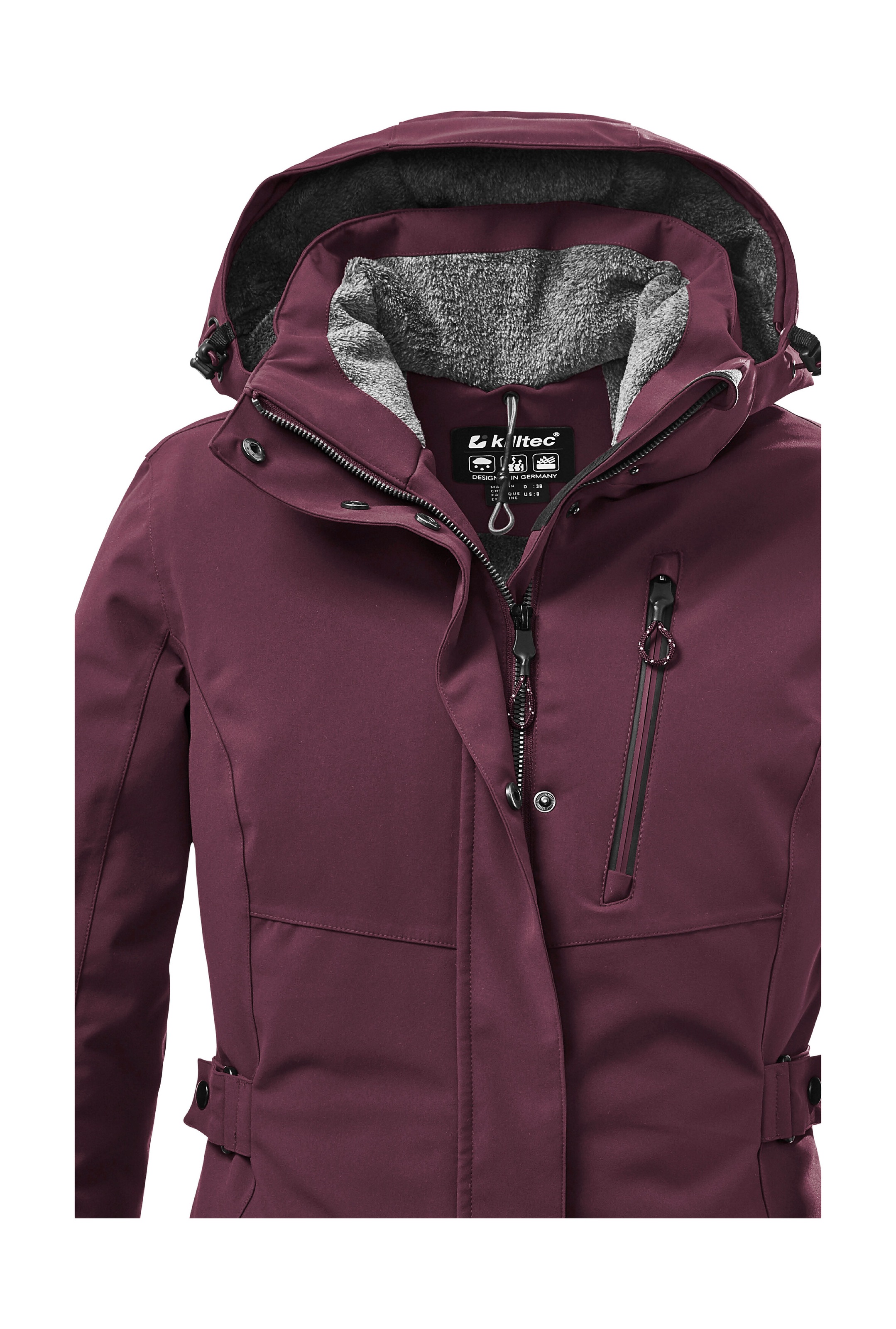 Killtec Parka »KOW 165 WMN PRK«, Wasser- und winddichter Parka mit Teddyfleece und abnehmbarer Kapuze
