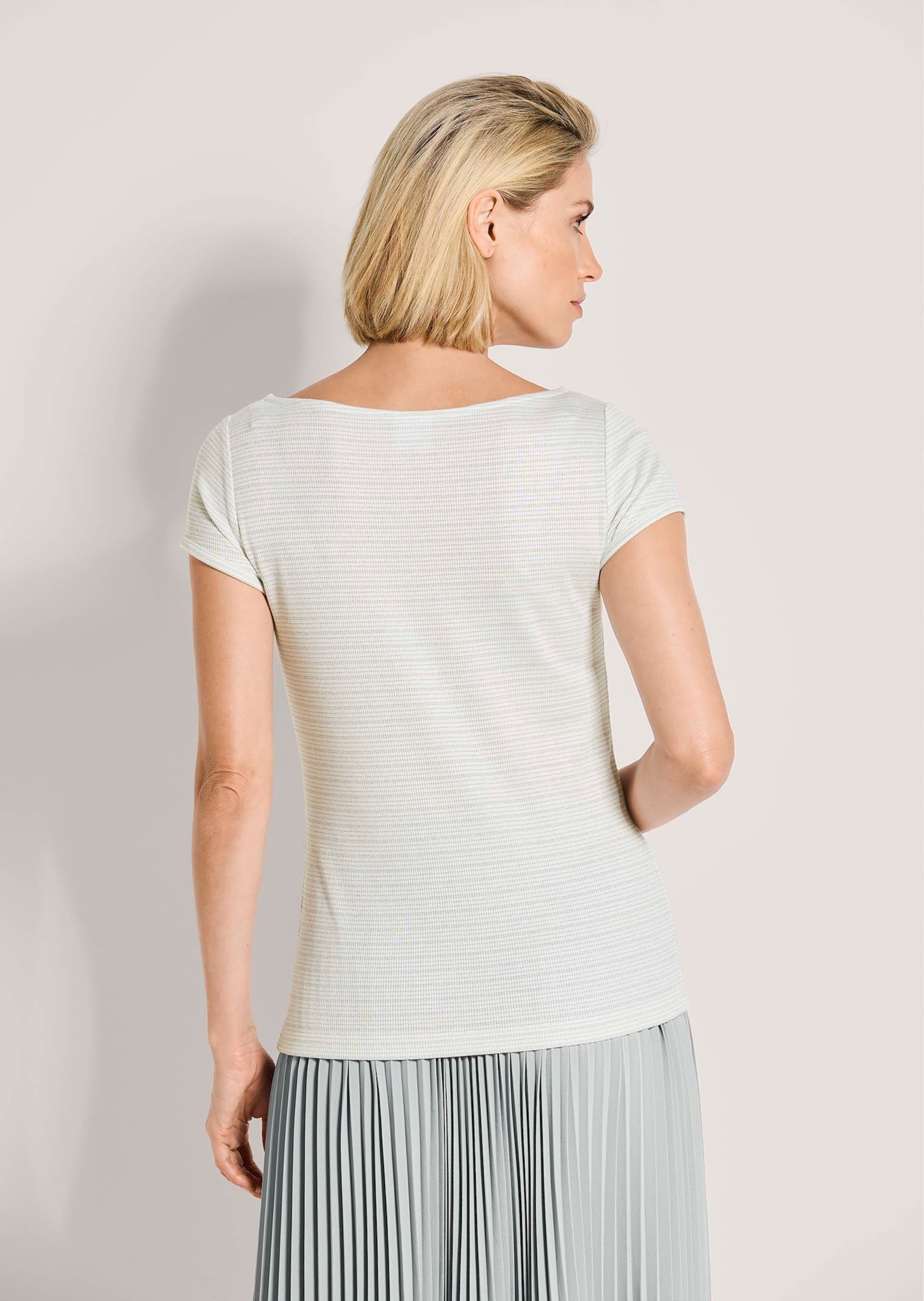 MADELEINE Kurzarmshirt »Blusenshirt Elegantes Shirt mit Glanzgarn, Kurzarm« Feines Glanzgarn