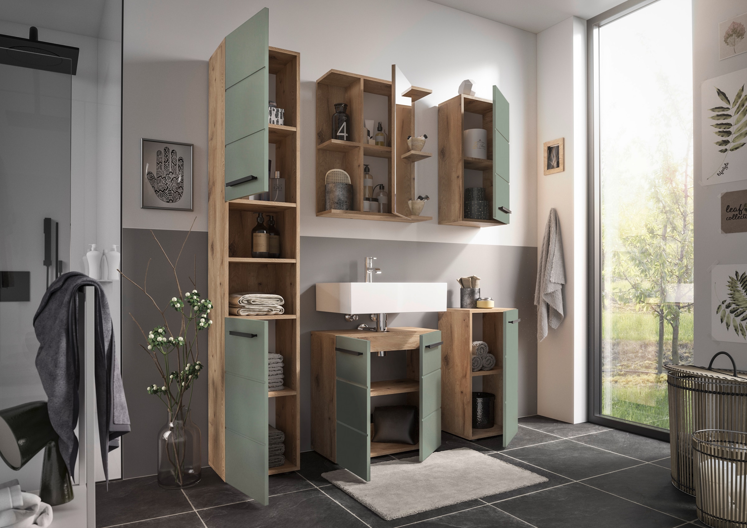 BASIC by Balculina Spiegelschrank »Vista BxHxT 60x71x20 cm« 1 Stk. tlg. Breite 60cm, Made in Europa