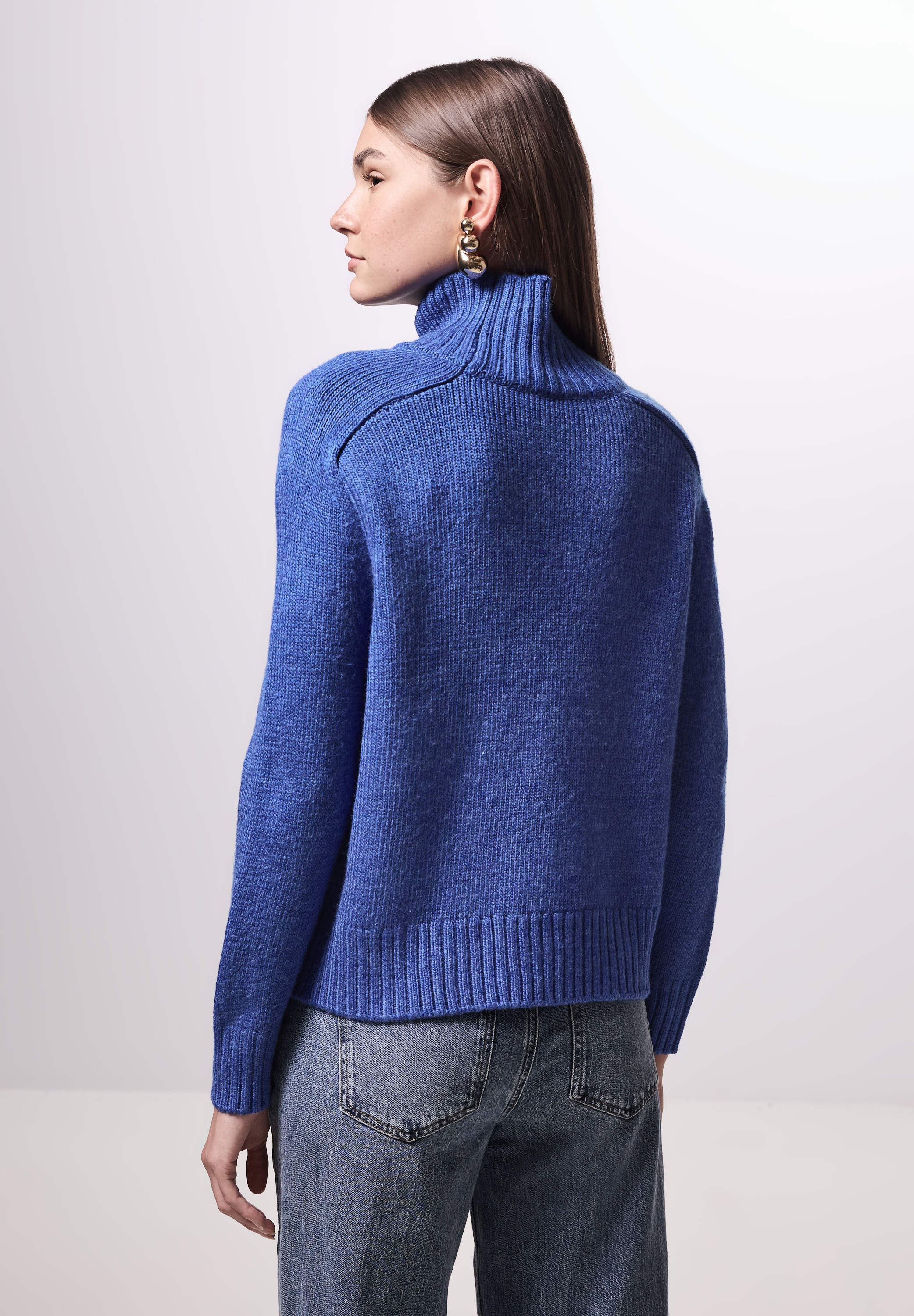 STREET ONE STUDIO Strickpullover, mit Materialmix