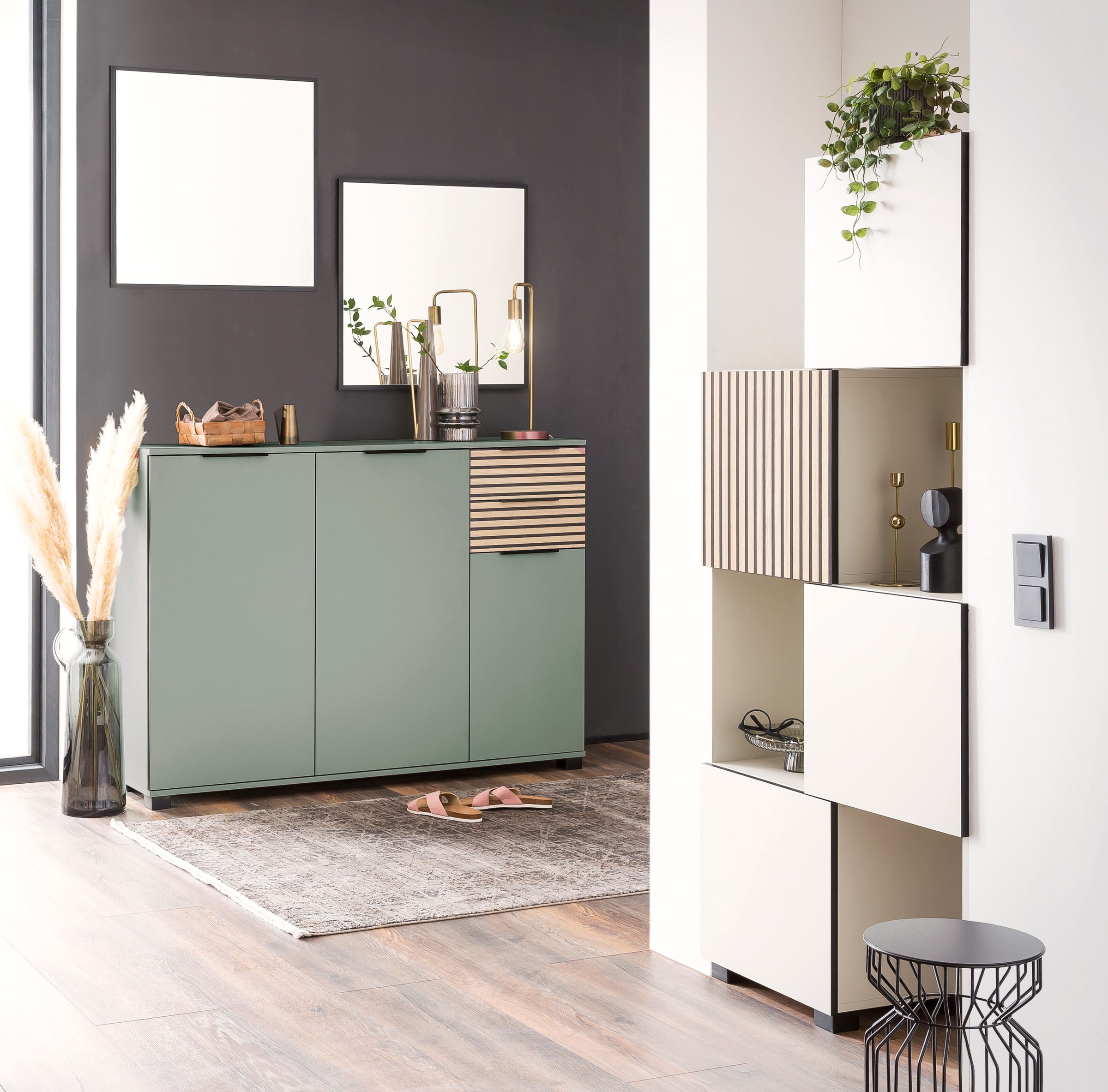 welltime Schuhschrank "Alexa, Breite 141 cm, Front mit Akustikprint", Front günstig online kaufen
