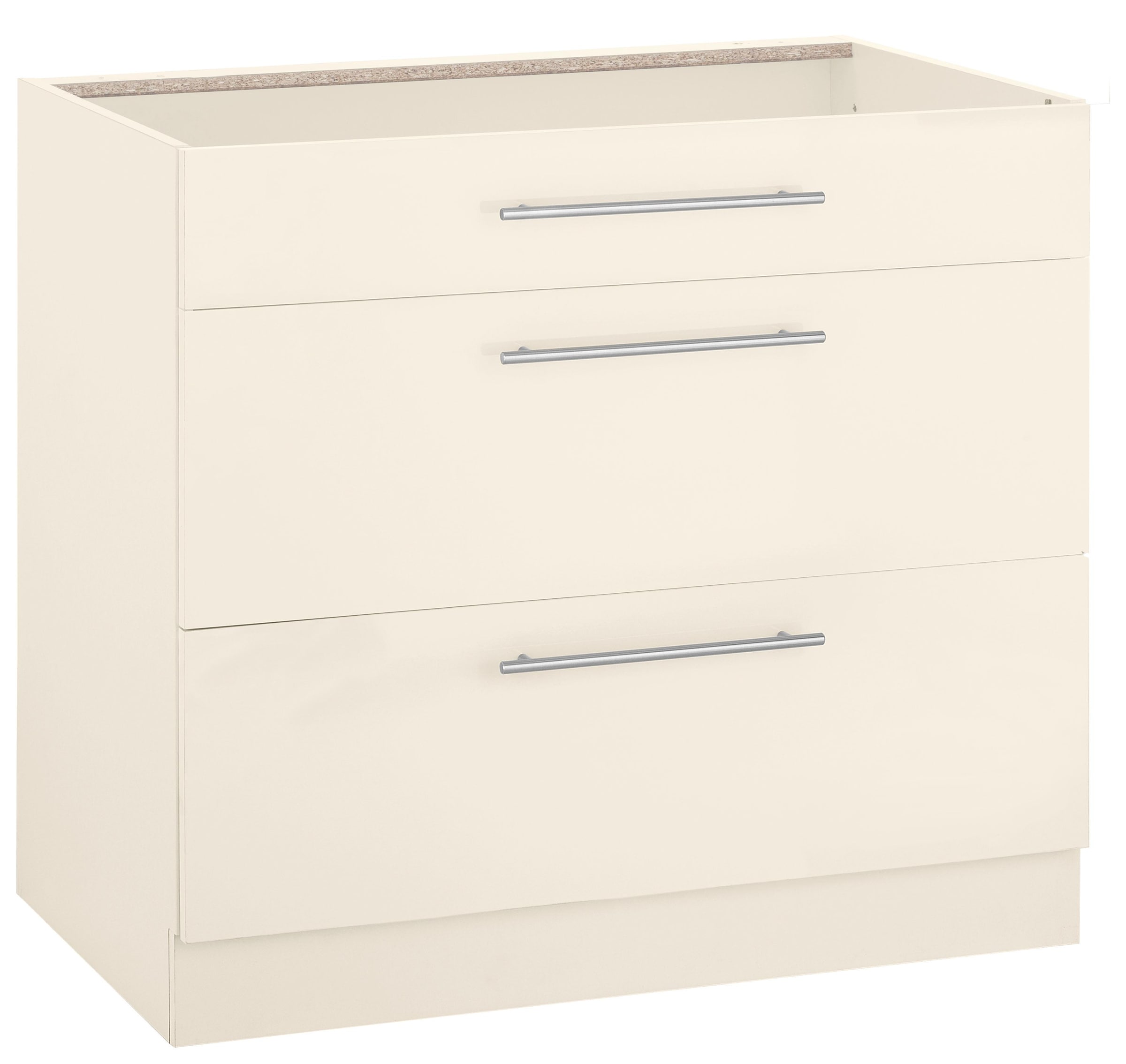 wiho Küchen Unterschrank "Flexi2, Breite 90 cm, Soft-Close Funktion" 1 Schubkasten, 2 Auszüge