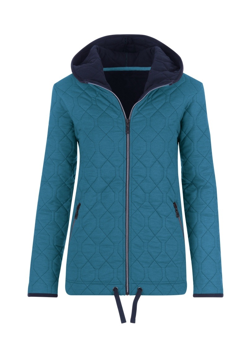 Trigema Sweatjacke »TRIGEMA Steppjacke mit Kapuze aus Sweat-Qualität«, (1 tlg.)