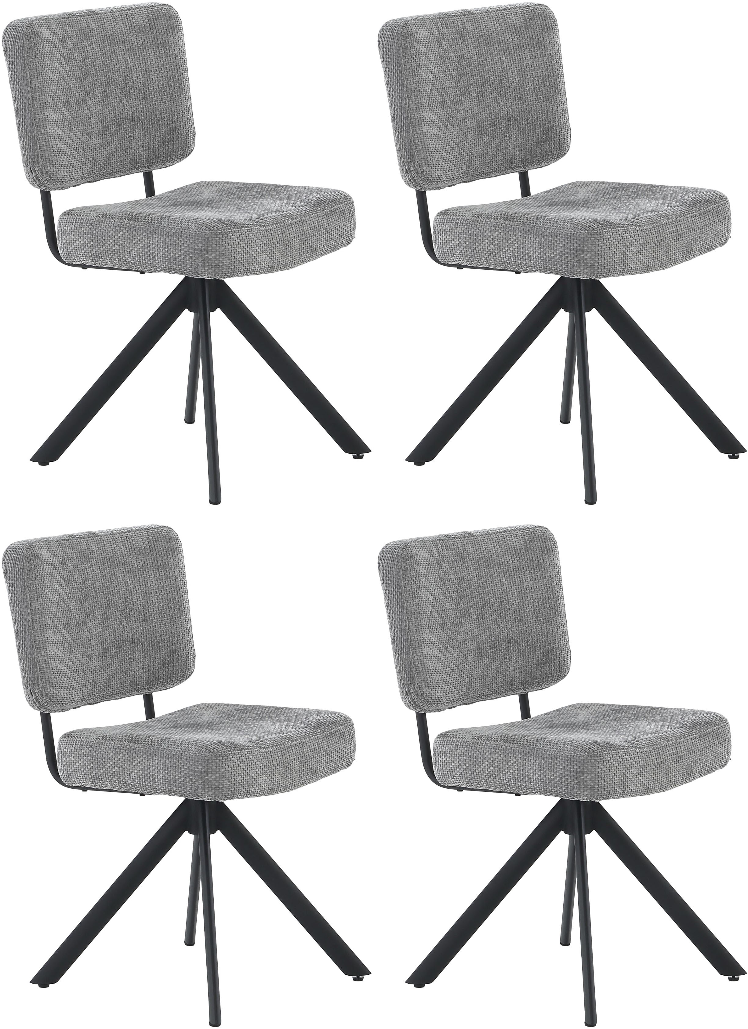 Jockenhöfer Gruppe Drehstuhl "Gloria (Set, 4 St.)" (Set) 4 Stk.Inklusive Drehfunktion (360), Taschenfederkern, bis 150kg belastbar