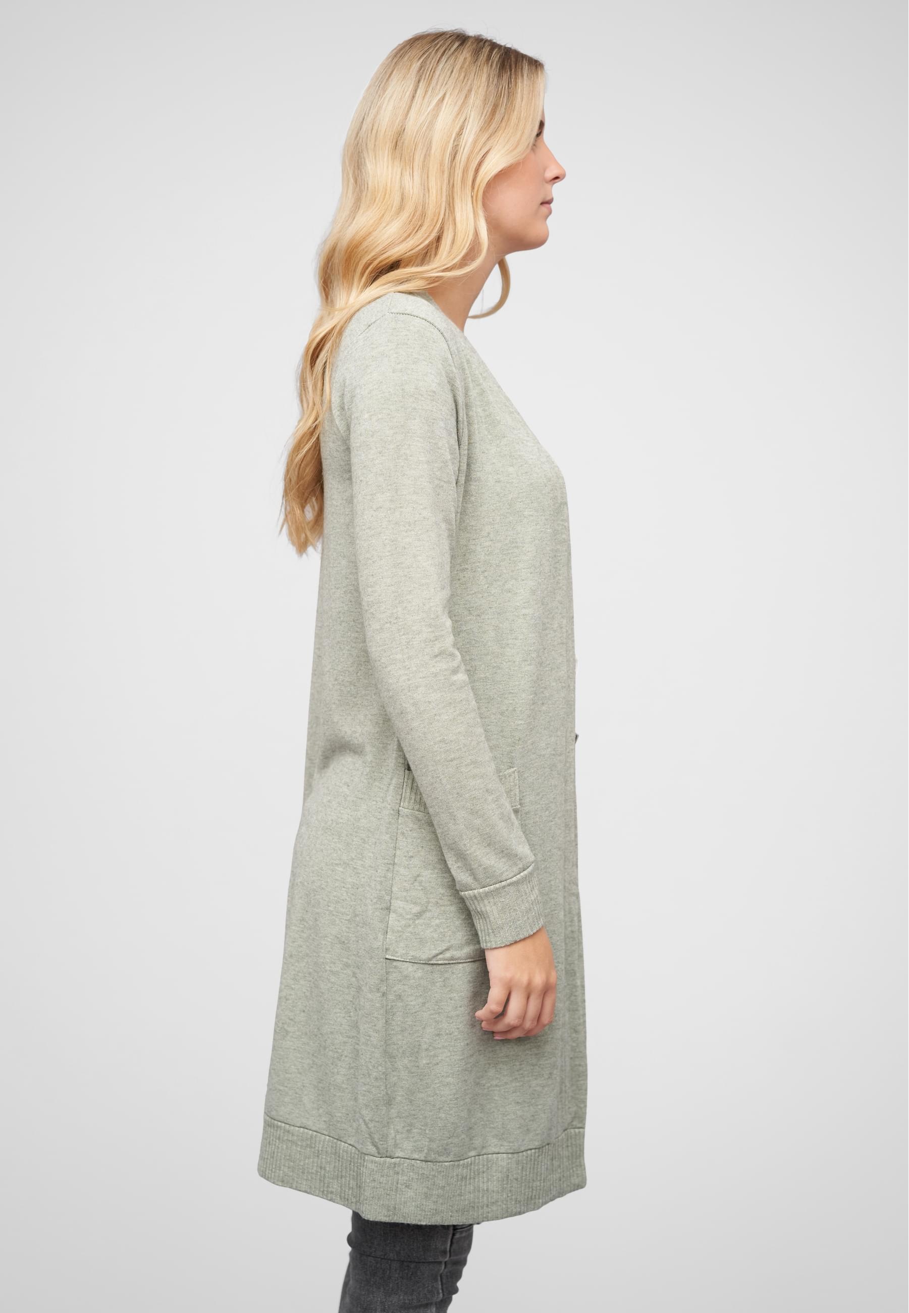 CLOUD 5IVE Strickjacke »CLOUD 5IVE Longform Viskose Cardigan mit 2 seitl. Taschen«