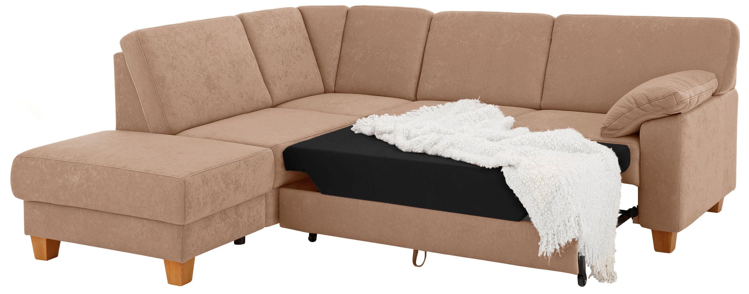 Home affaire Ecksofa »Belfort L-Form«, mit Federkern, wahlweise mit Bettfunktion und Stauraum