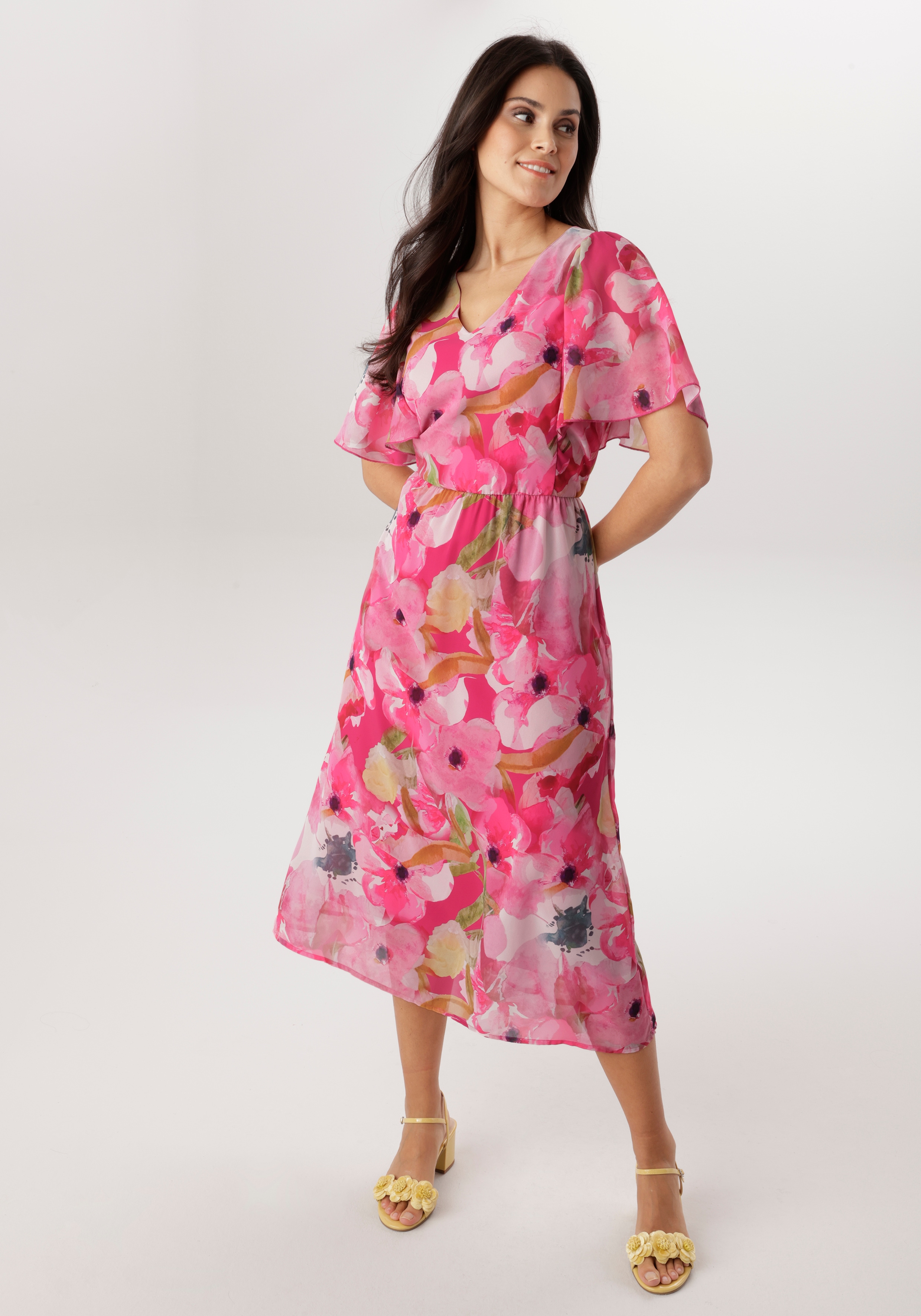 Aniston SELECTED Midikleid mit traumhafter, floraler Musterung