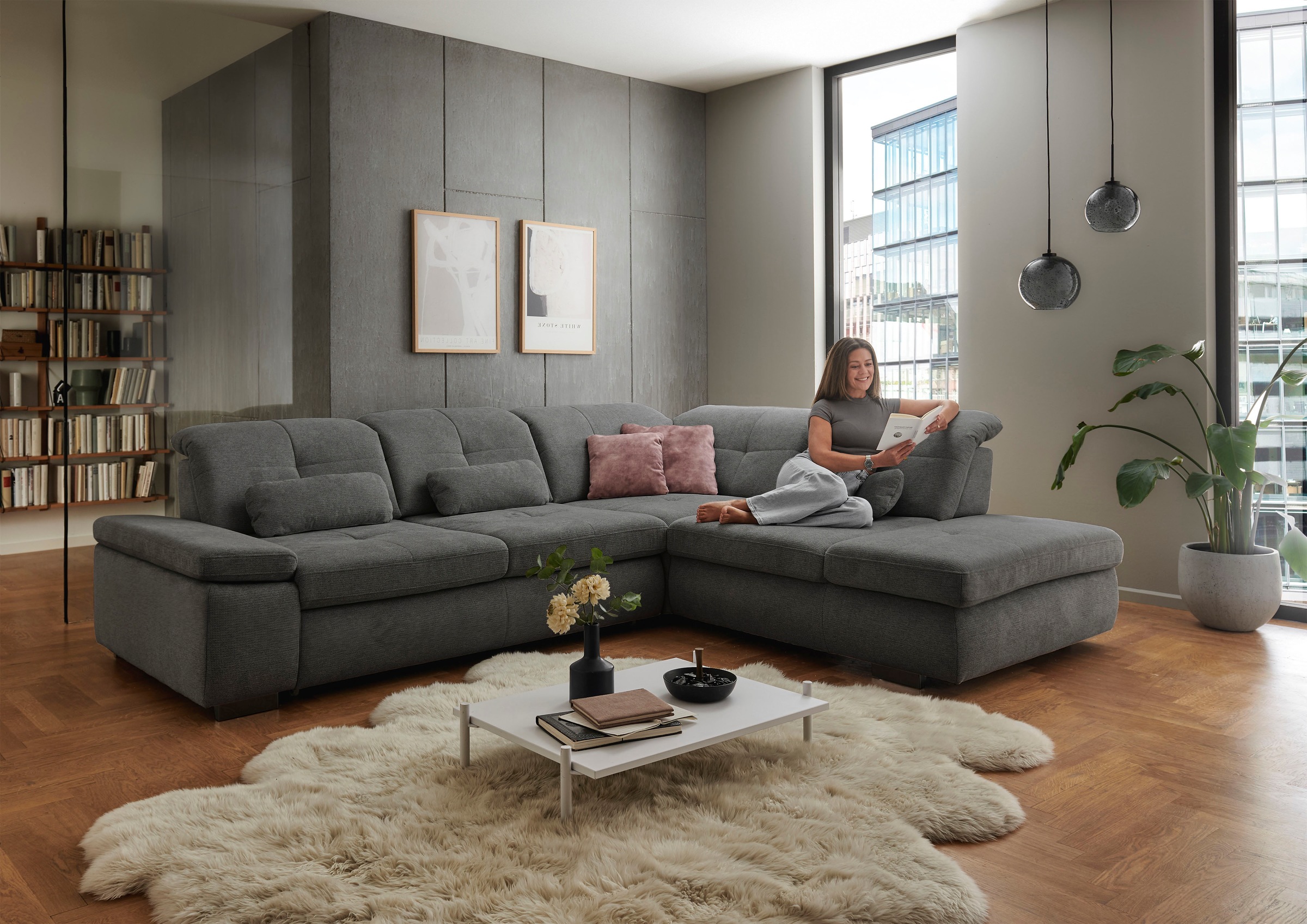 Die PlanBar Ecksofa »MP-IN16012 L-Form Kaltschaum-Polsterung«, inkl. Sitztiefenverstellung, optional mit Funktionen
