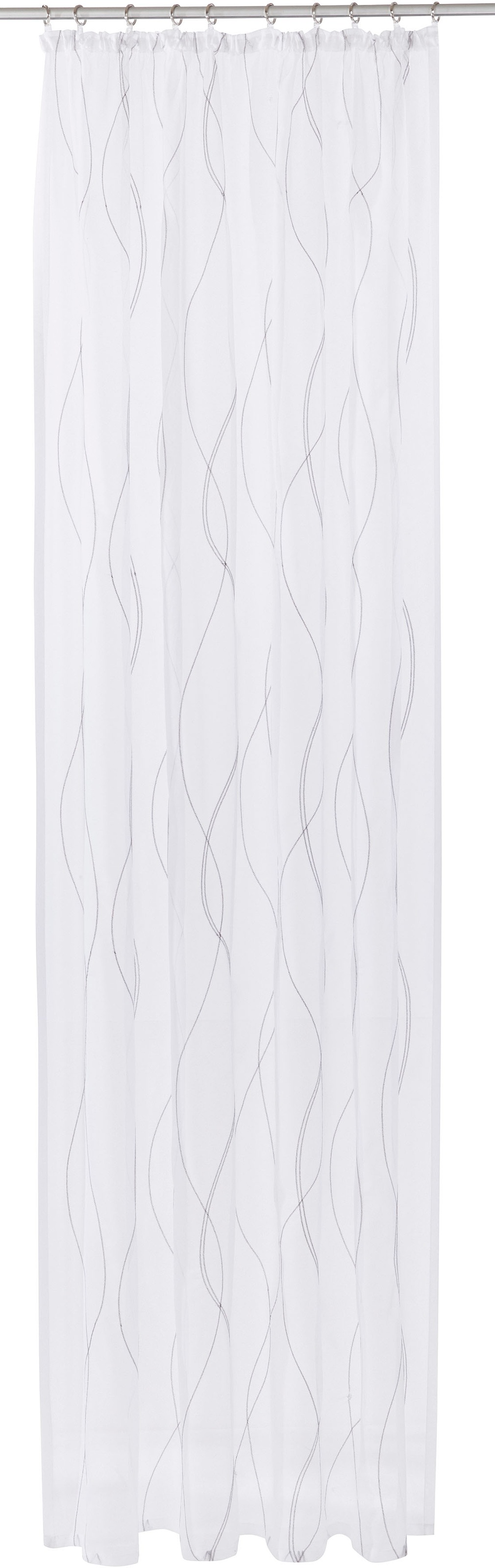 my home Gardine "Mila" Kräuselband 1 Stk. tlg. mit Wellenmuster bestickt, V günstig online kaufen