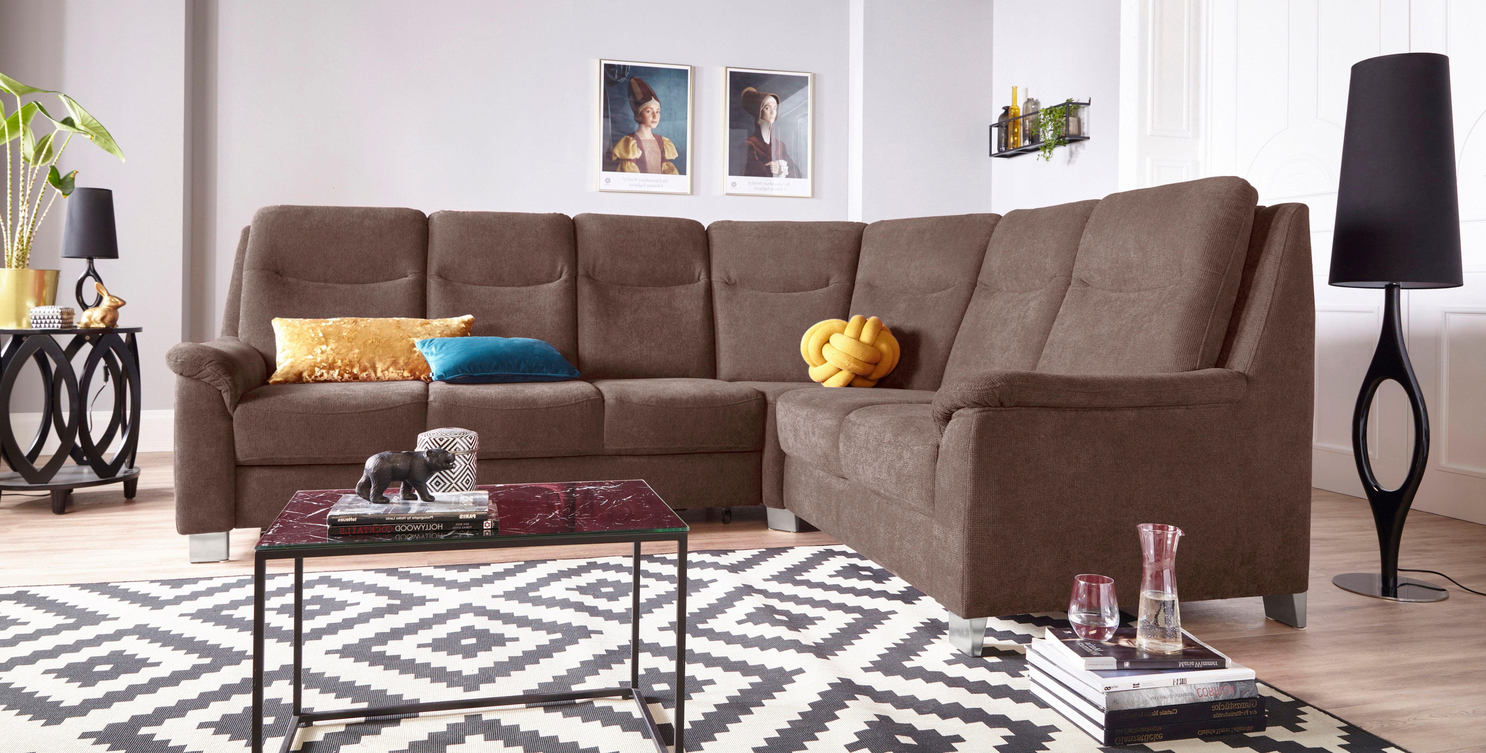 sit&more Ecksofa "Boccaccio L-Form" mit Federkern und Kopfteilverstellung, wahlweise mit Schlaffunktion