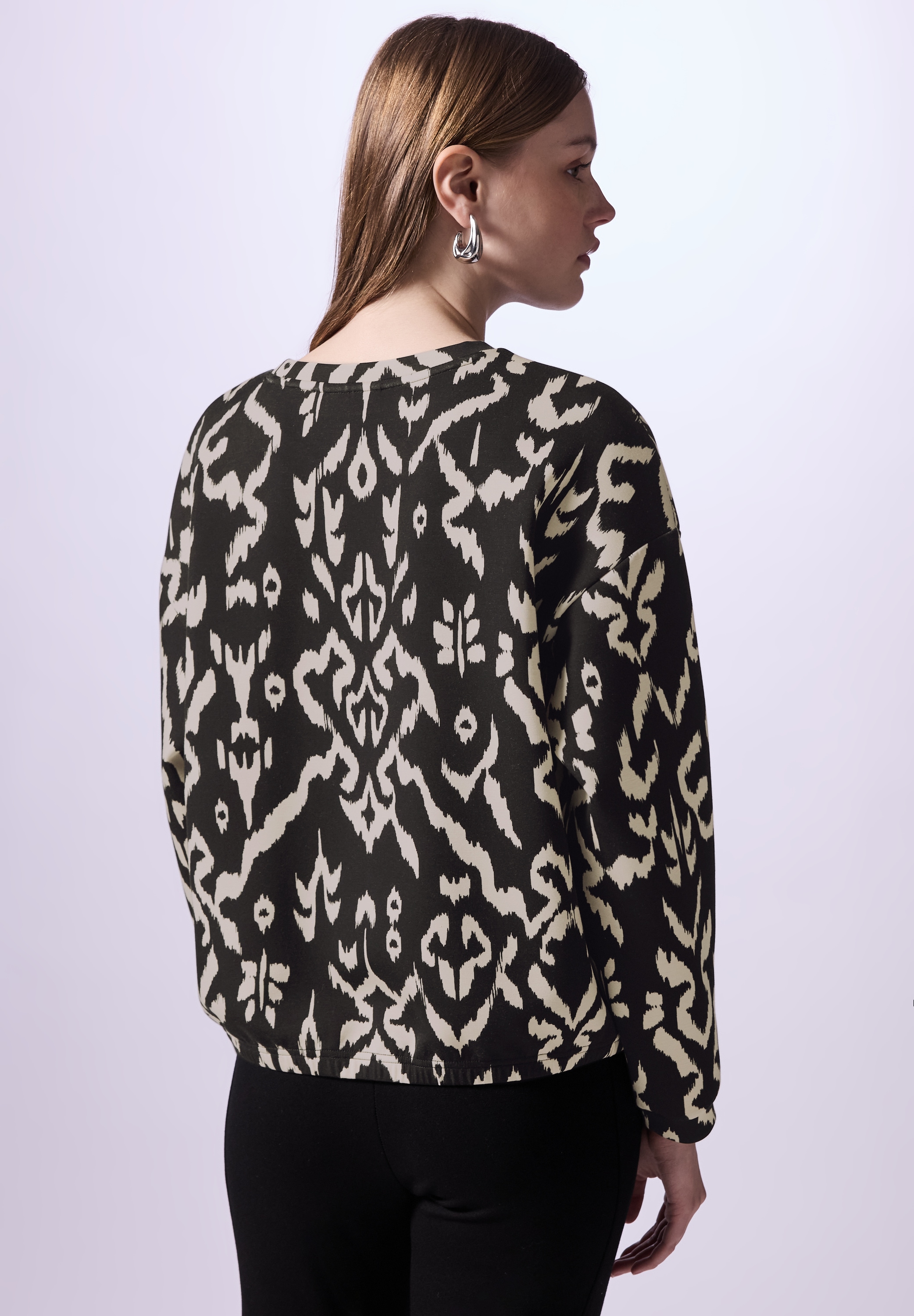 STREET ONE STUDIO Langarmshirt, aus elastischem Materialmix