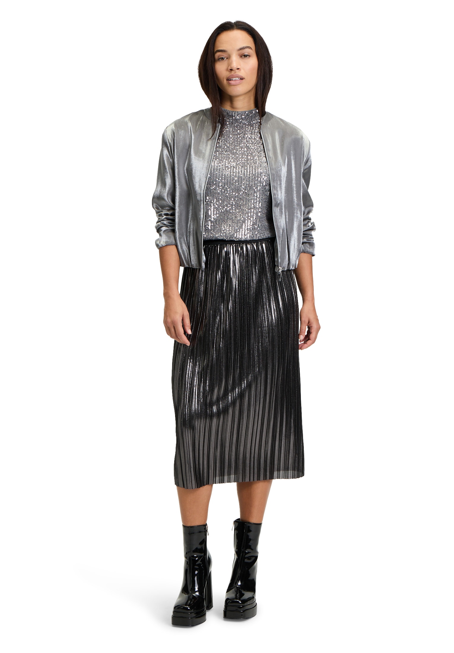 Cartoon Midirock »Cartoon Plisseerock wadenlang«, Material
